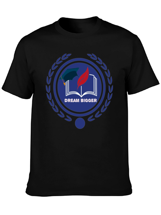 Dream Bigger Graphic Tee - Black Cotton T-Shirt