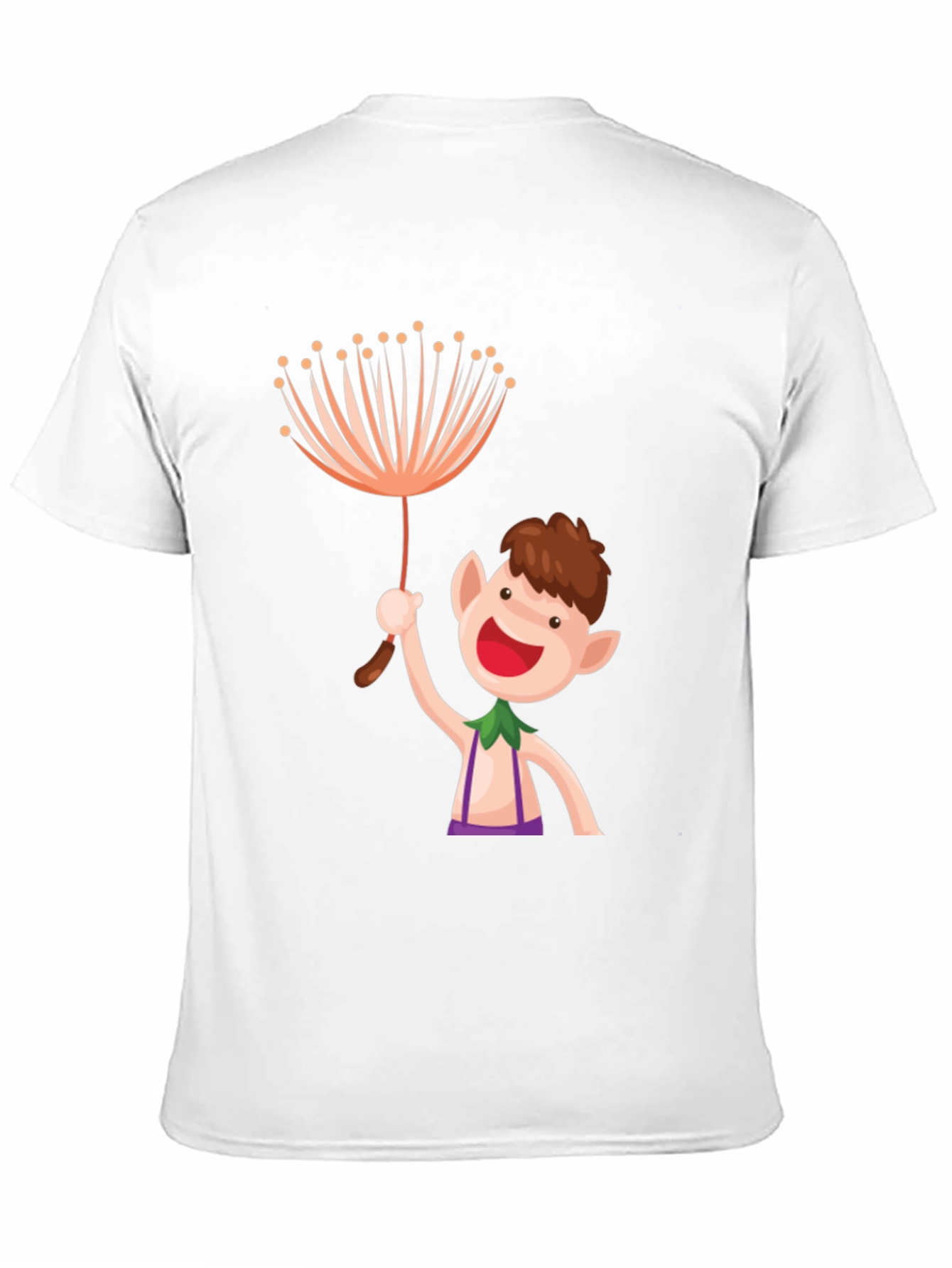 Whimsical Elf Graphic Tee - Black Cotton