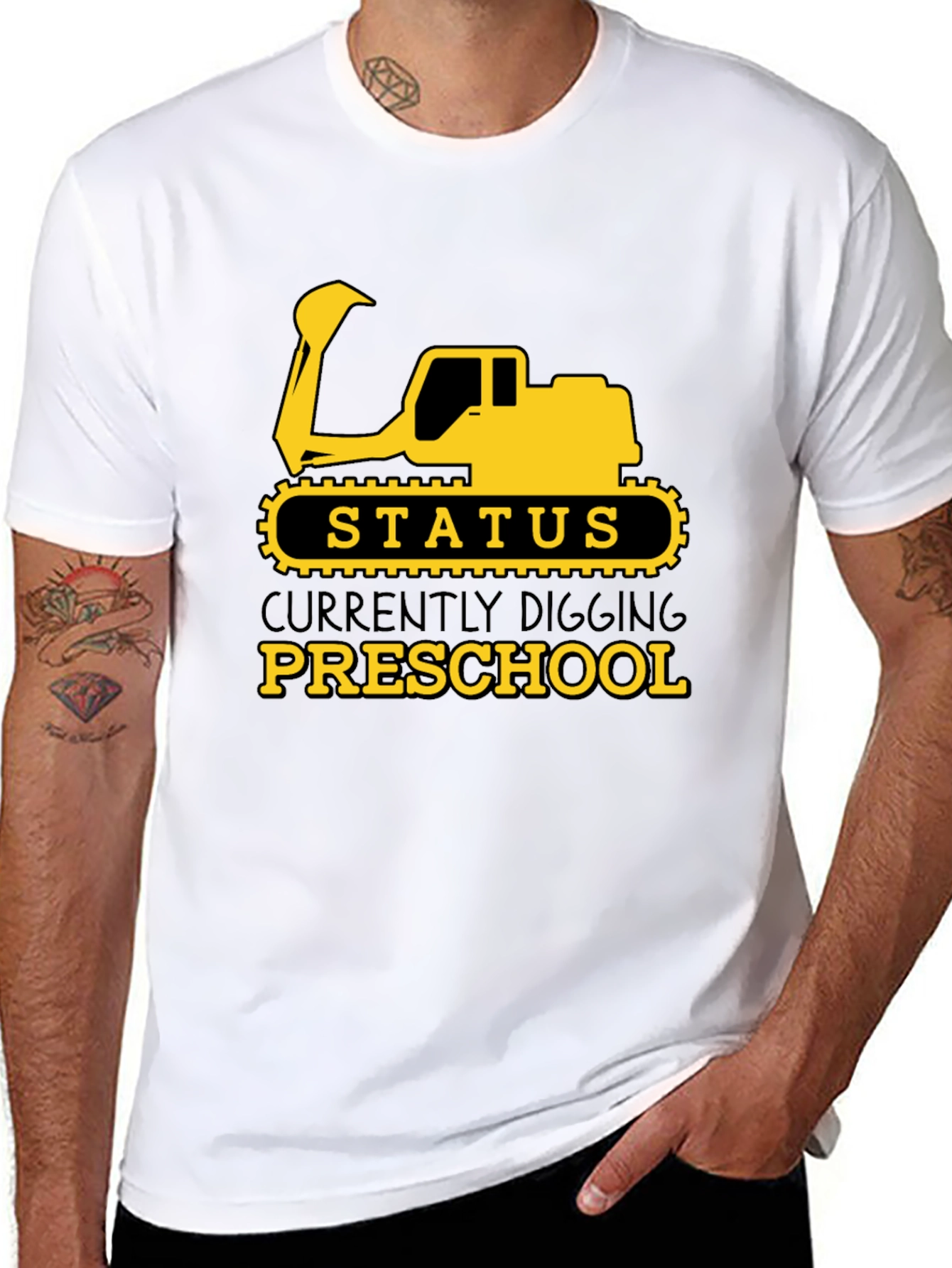 Digging Preschool T-Shirt - Cute Excavator Design