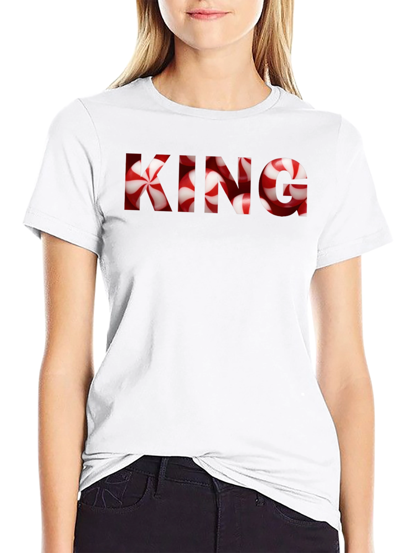 KING Candy Cane Christmas Graphic T-Shirt