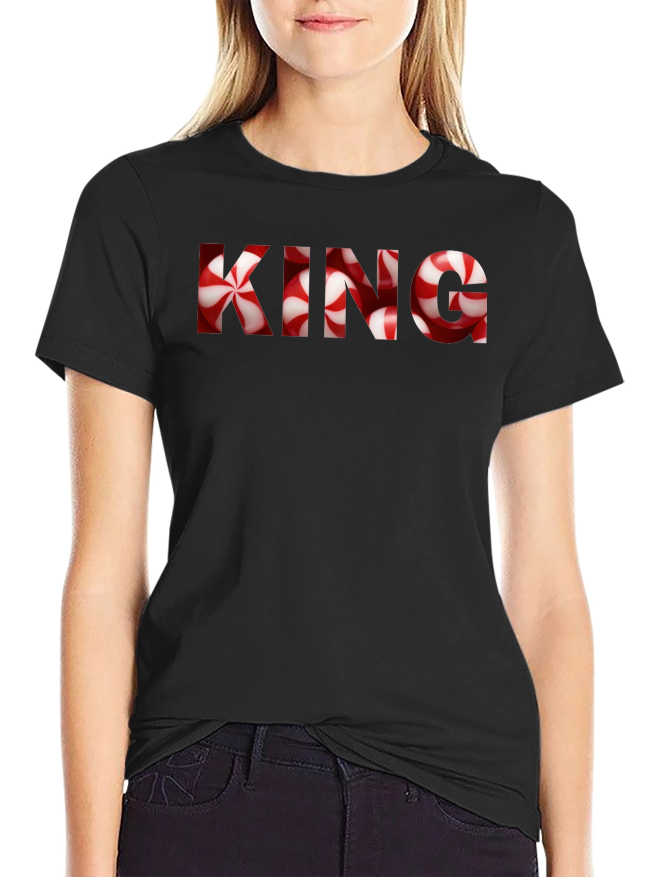 KING Candy Cane Christmas Graphic T-Shirt