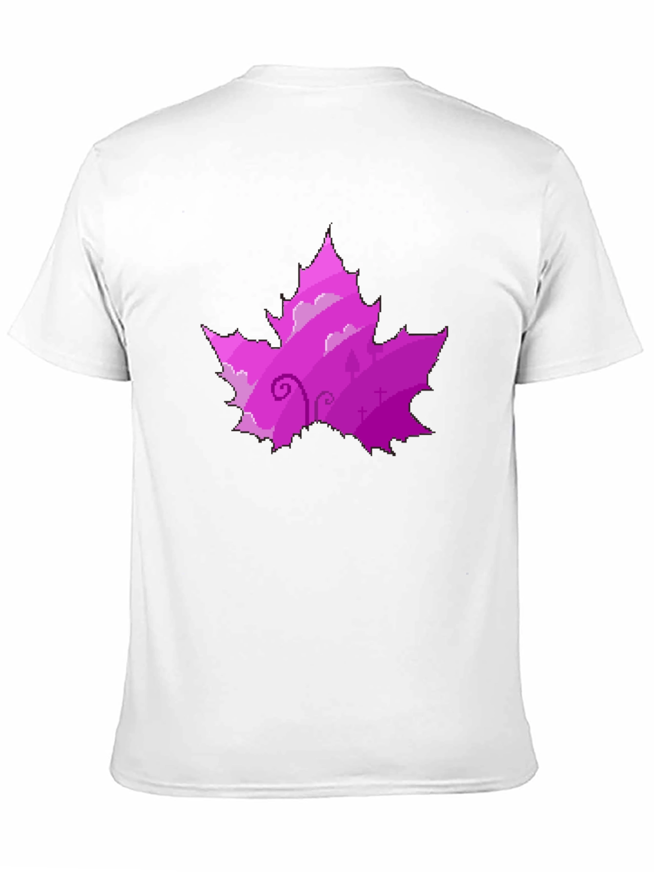 Pixelated Purple Maple Leaf T-Shirt