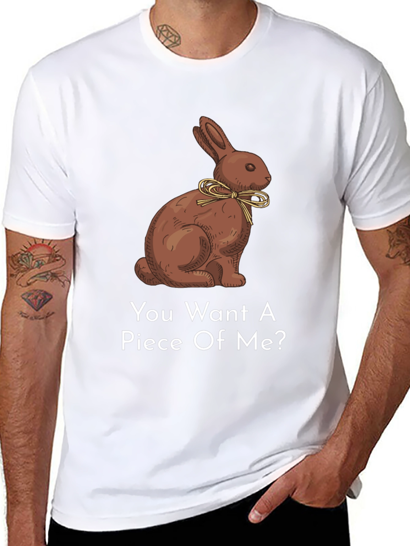 Chocolate Bunny T-Shirt - You Want a Piece?