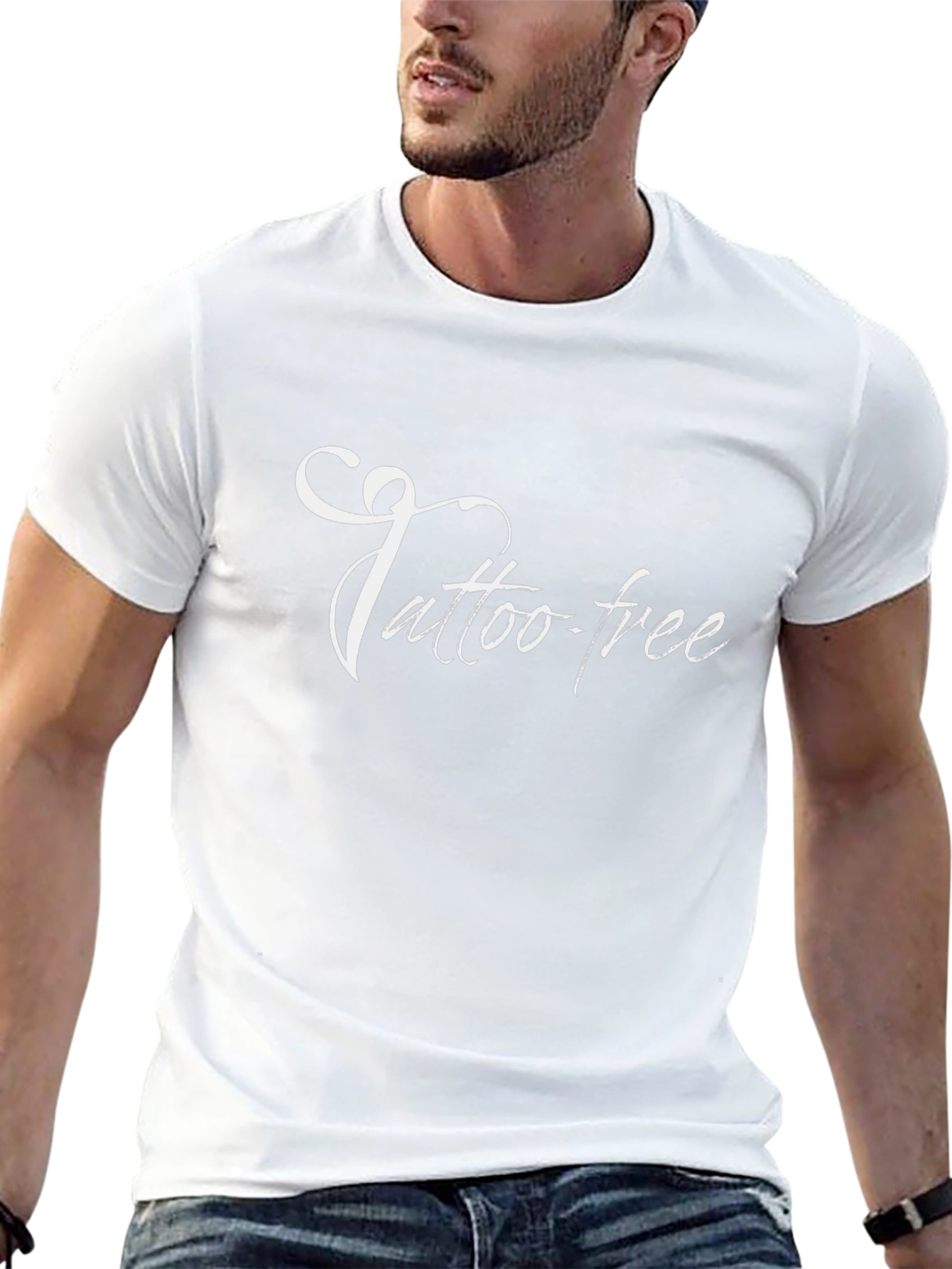 Tattoo-Free Black T-Shirt Novelty Graphic Tee