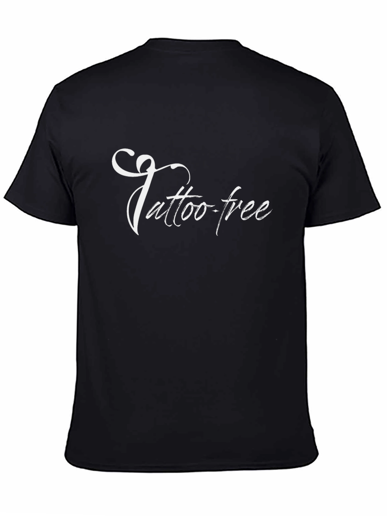 Tattoo-Free Black T-Shirt Novelty Graphic Tee