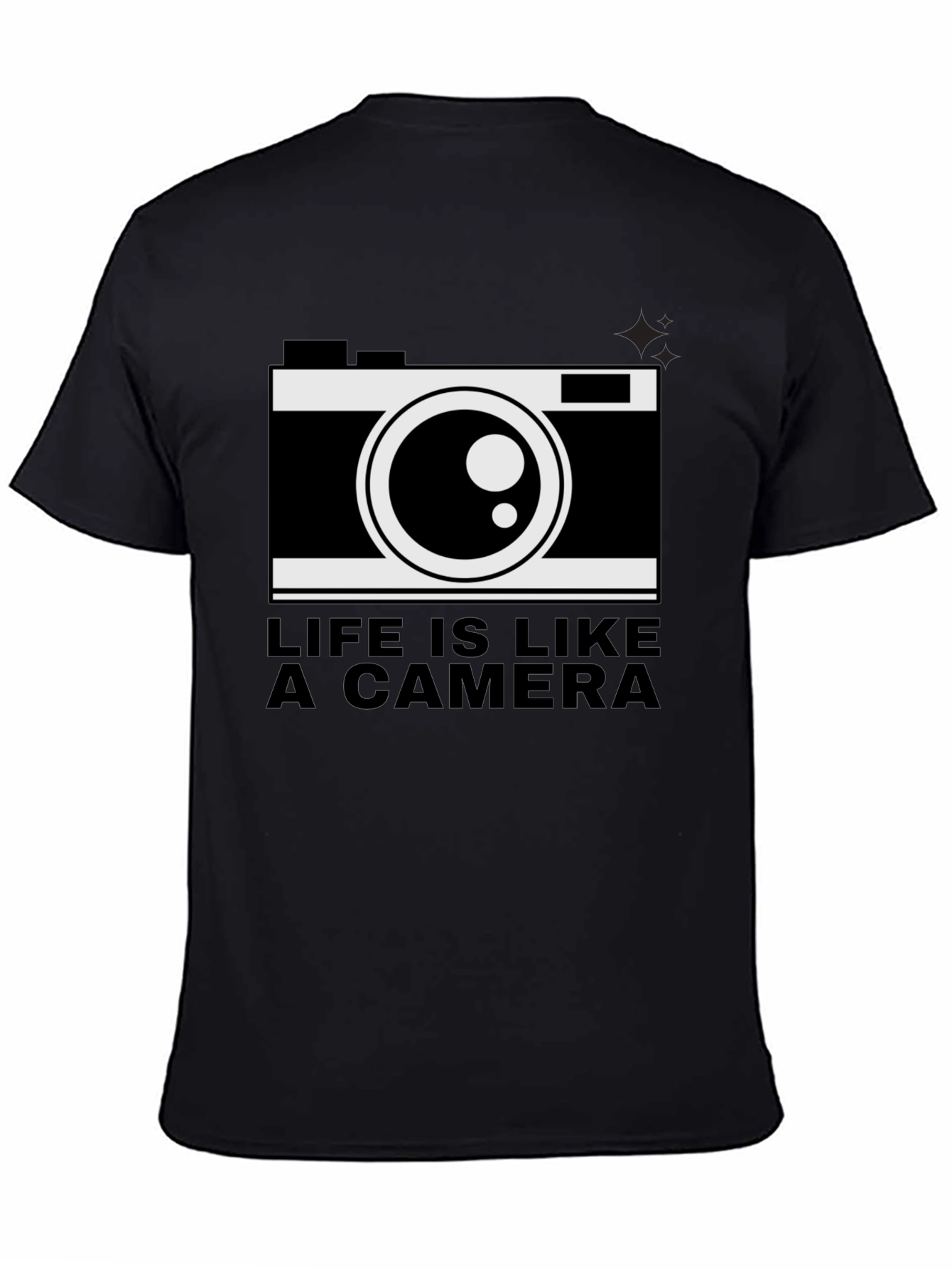 Life is Like a Camera Black T-Shirt