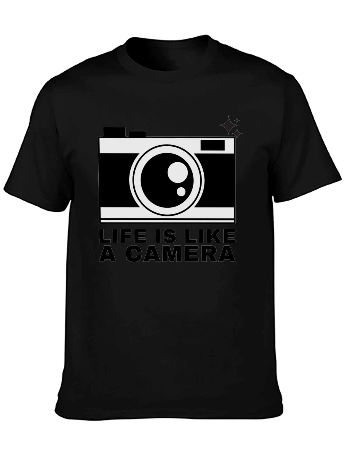 Life is Like a Camera Black T-Shirt