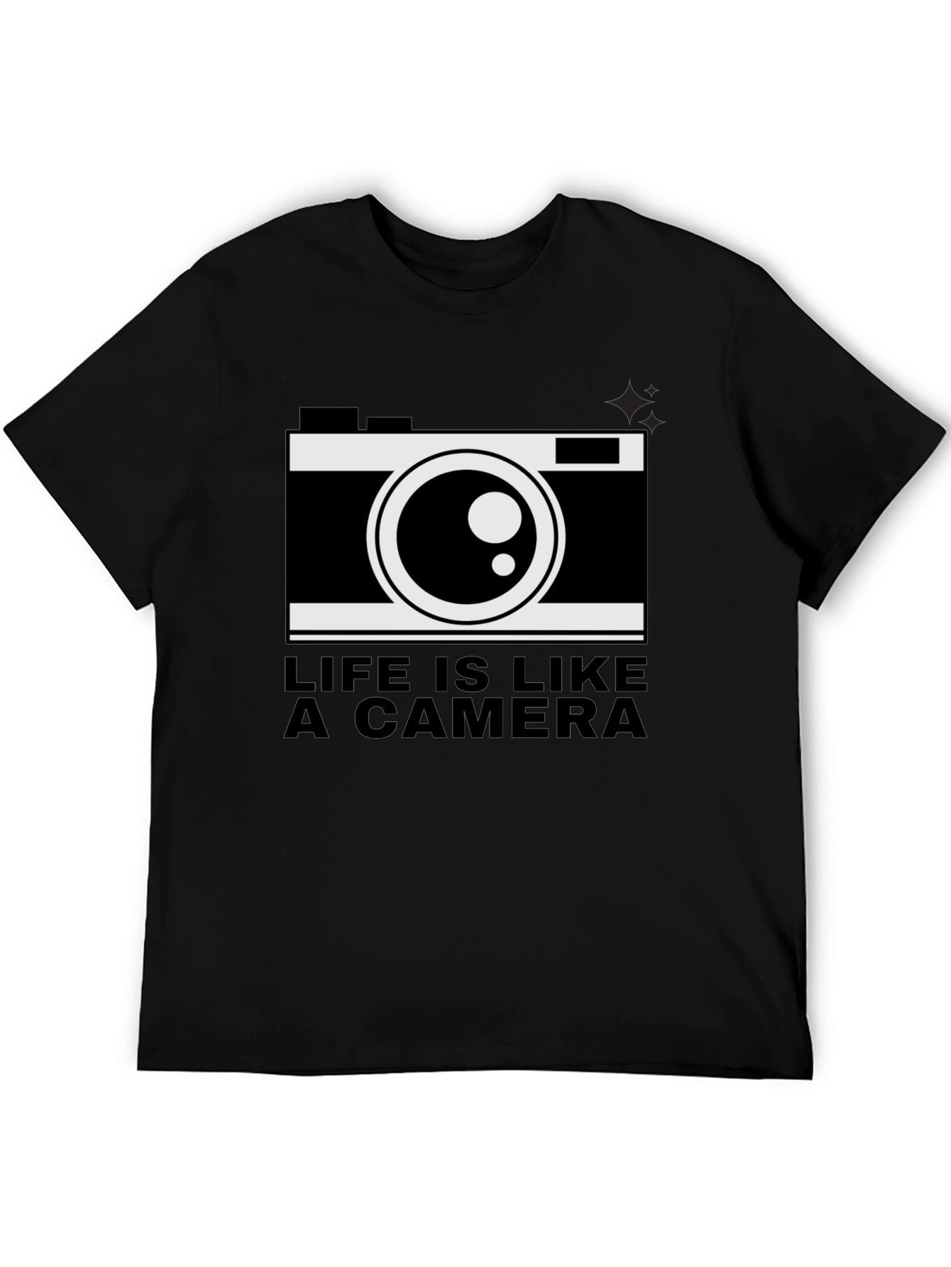 Life is Like a Camera Black T-Shirt