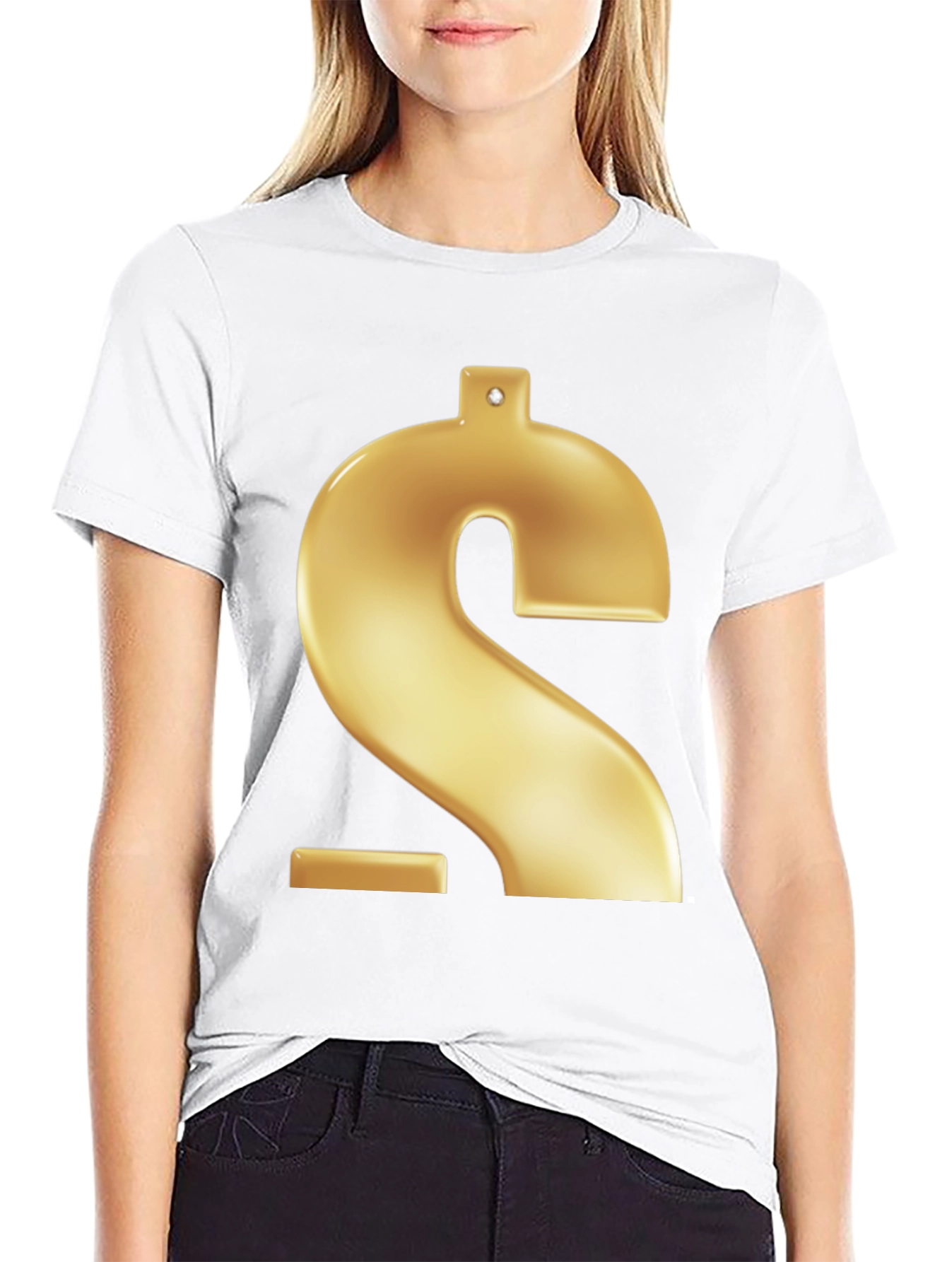 Gold Dollar Sign Graphic Tee