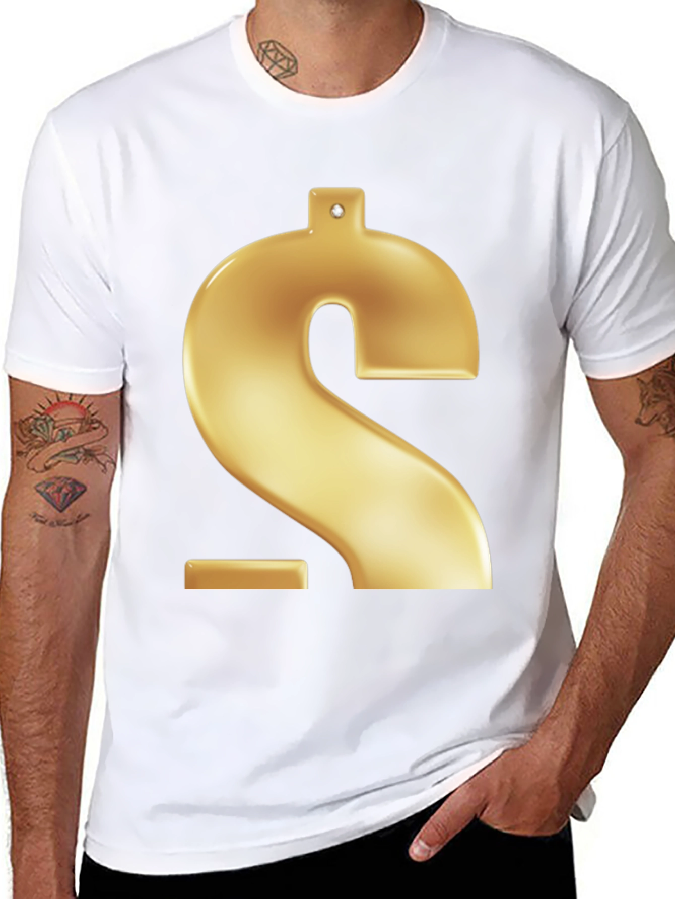 Gold Dollar Sign Graphic Tee
