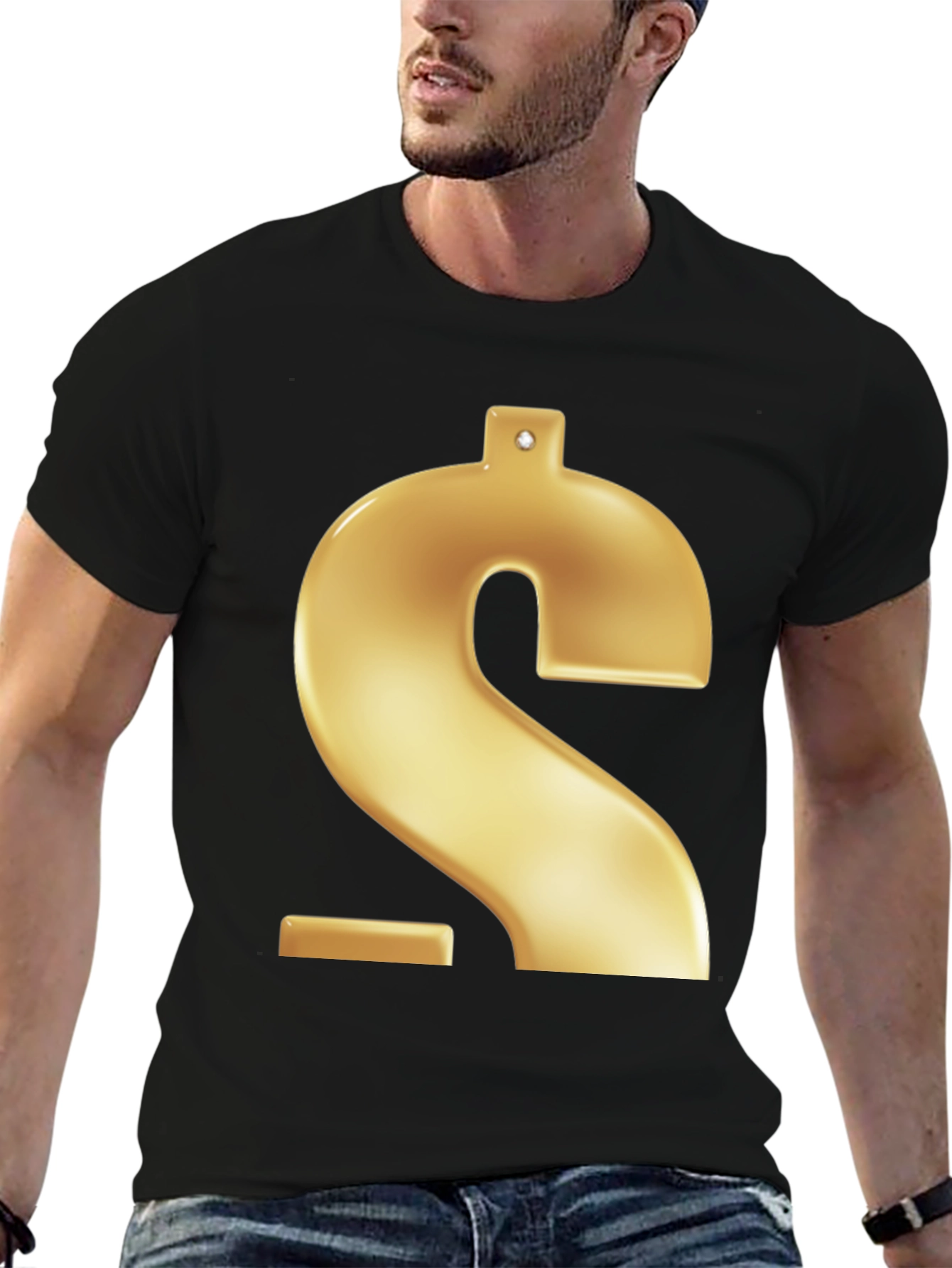 Gold Dollar Sign Graphic Tee
