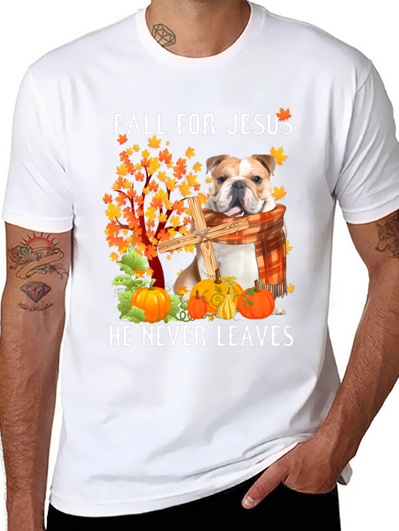 Fall for Jesus Bulldog T-Shirt