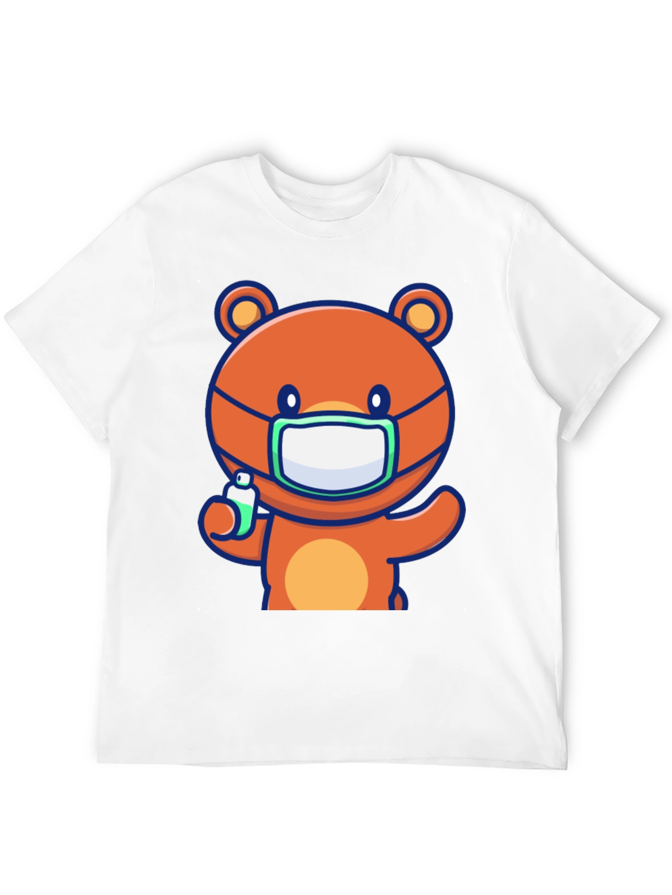 Cute Bear with Mask Graphic Tee