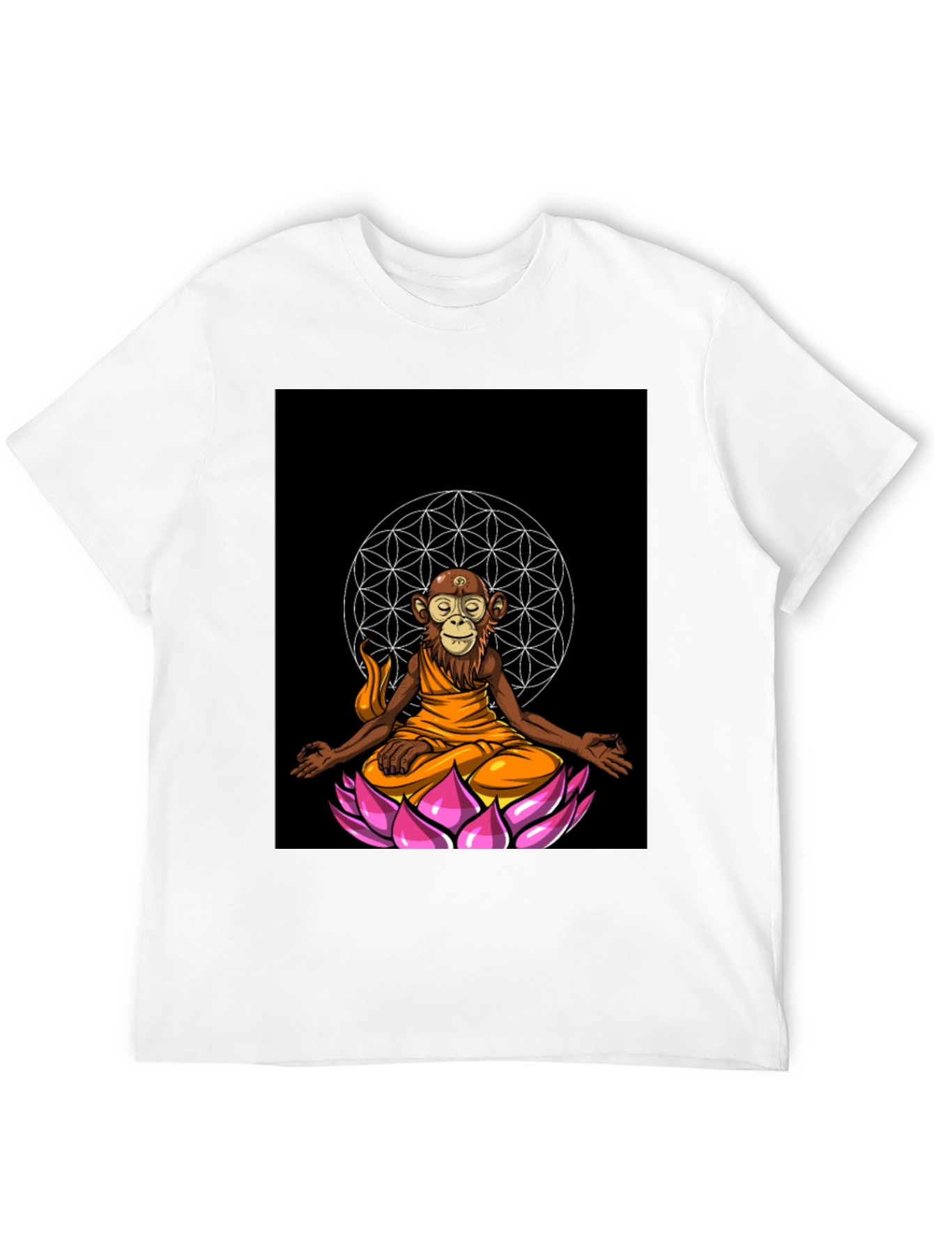 Monkey Monk Lotus T-Shirt - Meditating Zen Style Tee