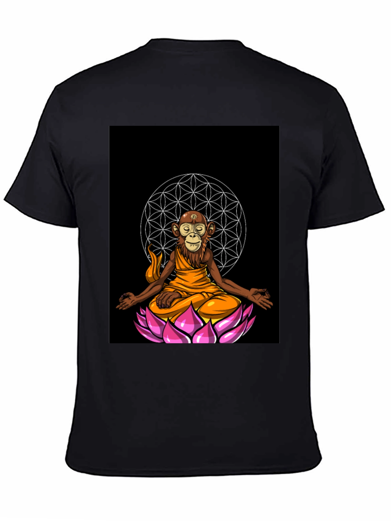 Monkey Monk Lotus T-Shirt - Meditating Zen Style Tee