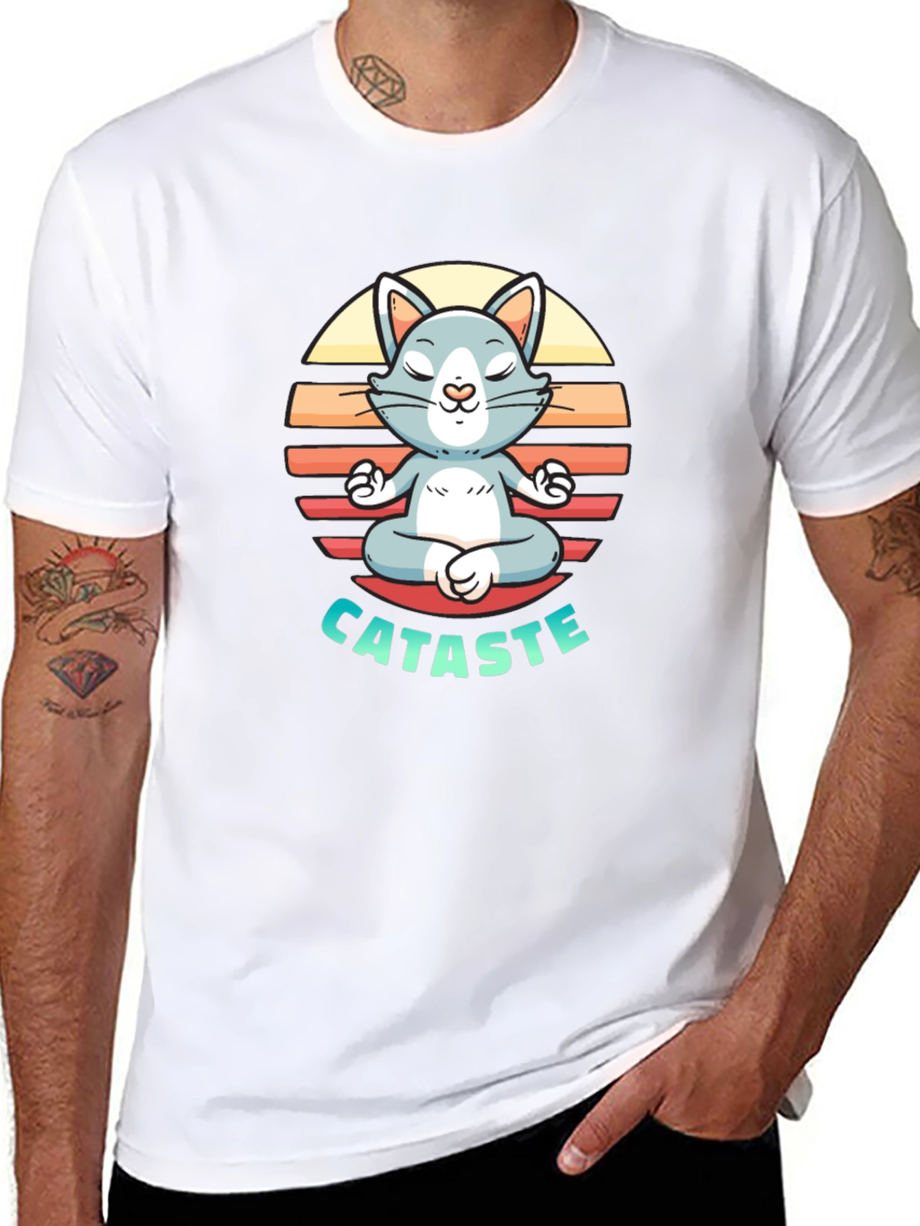 Cataste Yoga Cat T-Shirt - Meditating Funny Tee