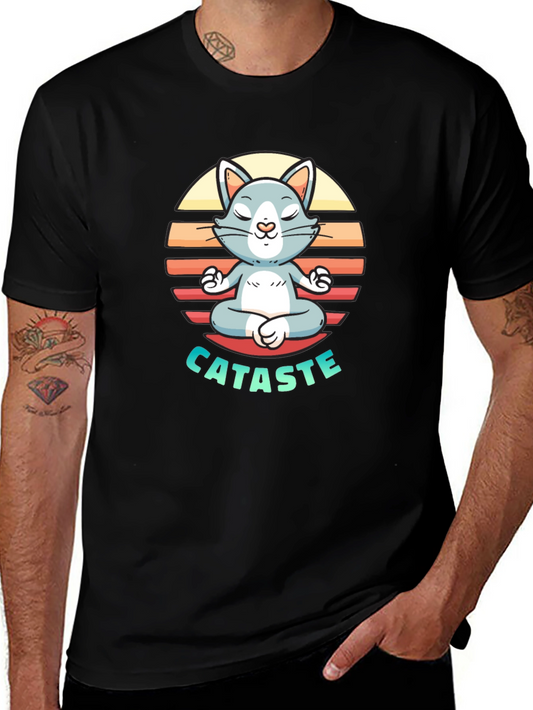 Cataste Yoga Cat T-Shirt - Meditating Funny Tee