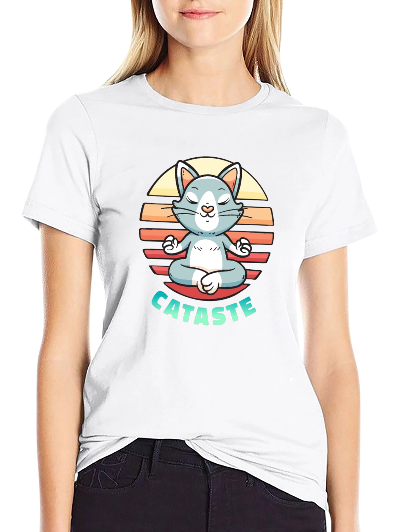 Cataste Yoga Cat T-Shirt - Meditating Funny Tee
