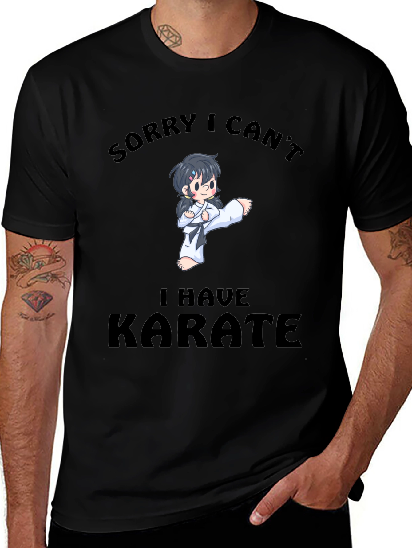 Karate Cartoon Graphic T-Shirt