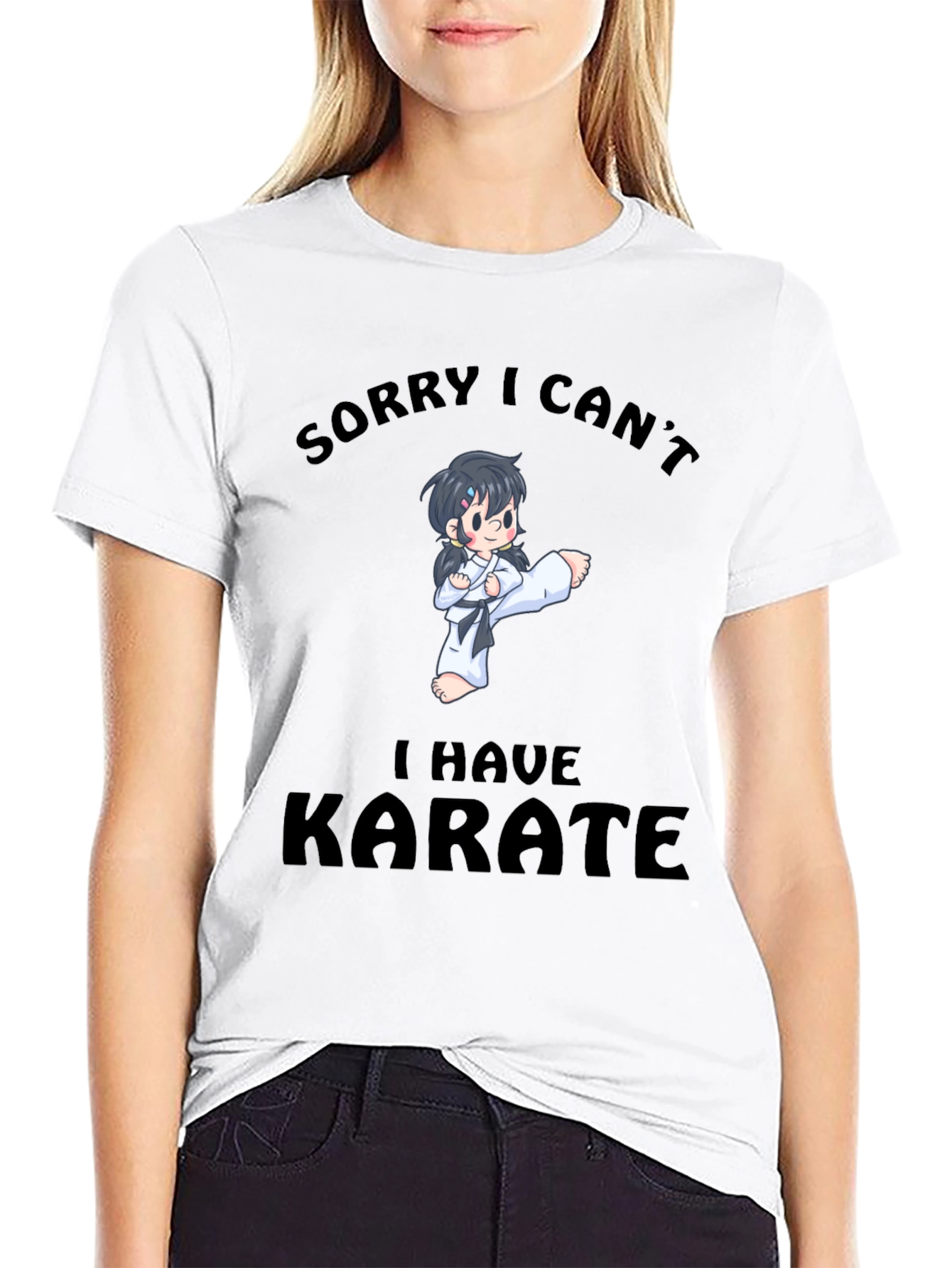 Karate Cartoon Graphic T-Shirt