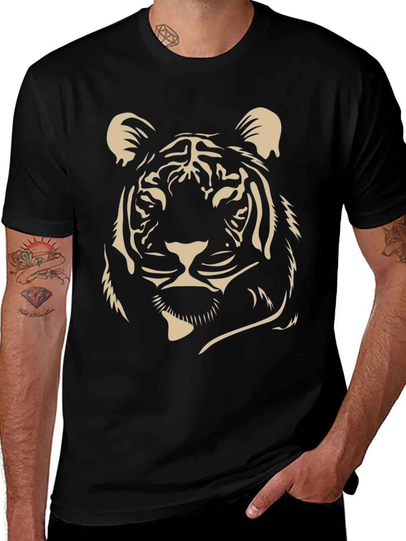 Tiger Graphic Tee - Mens Black T-Shirt