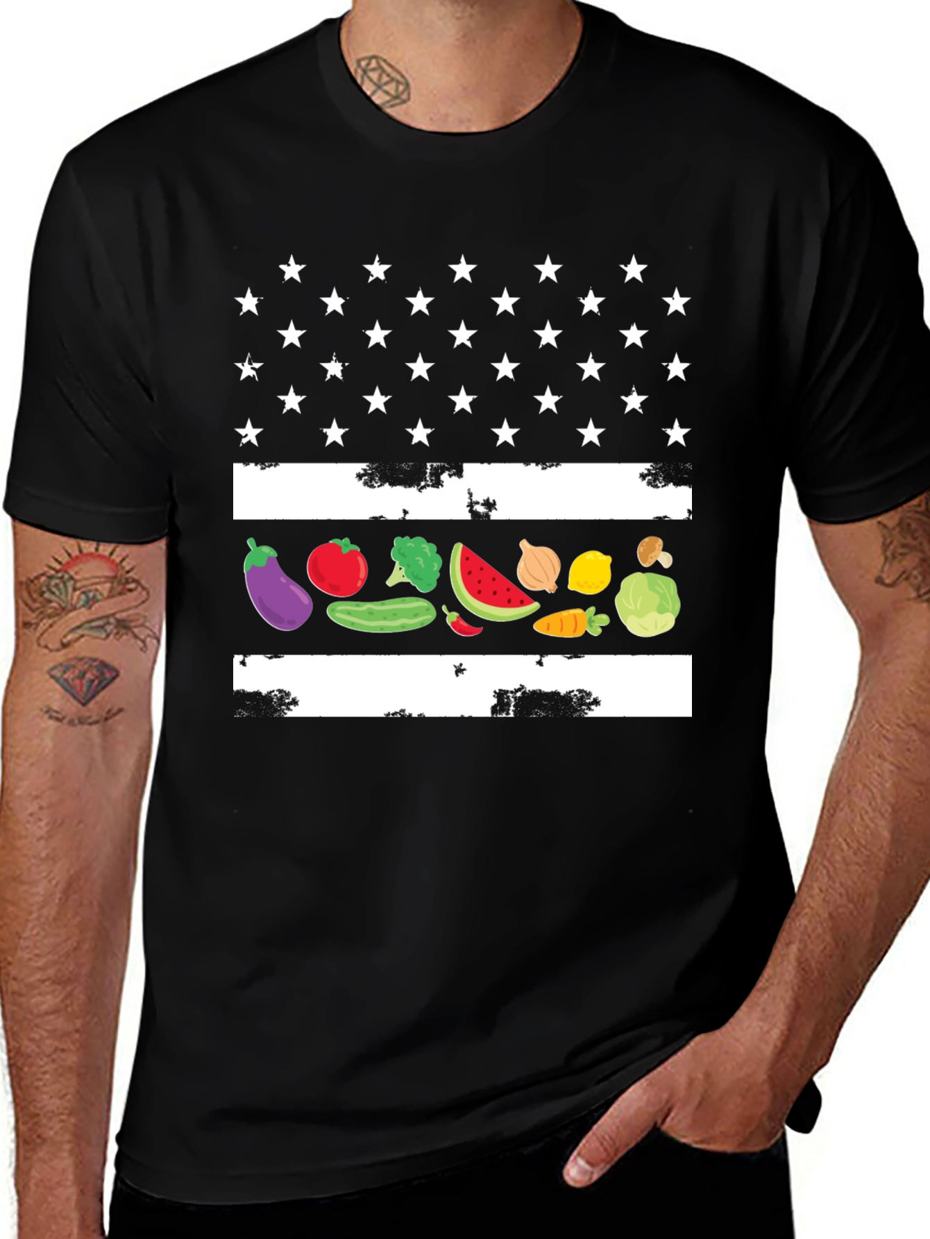 Vegetable Flag Graphic T-Shirt