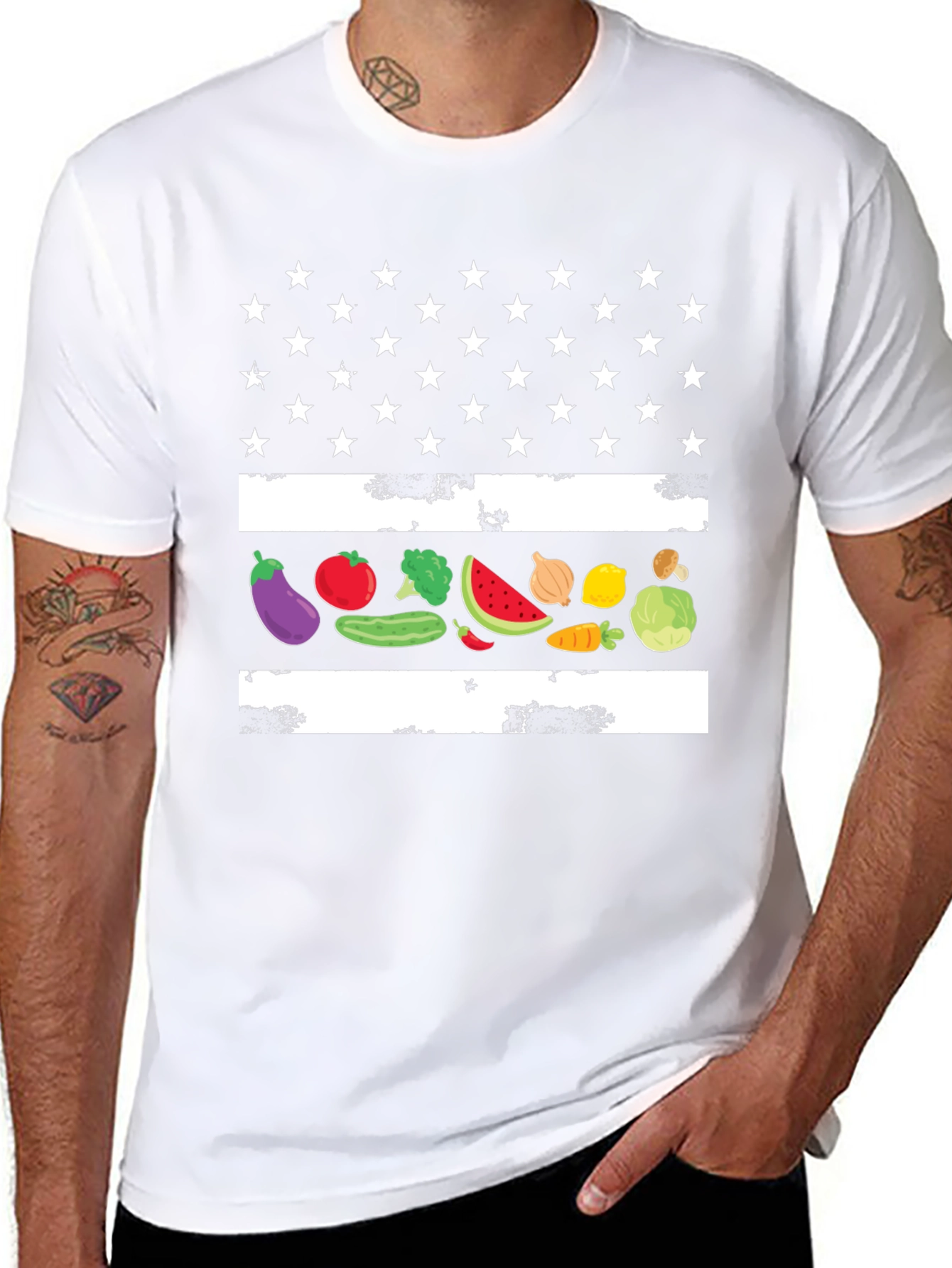 Vegetable Flag Graphic T-Shirt