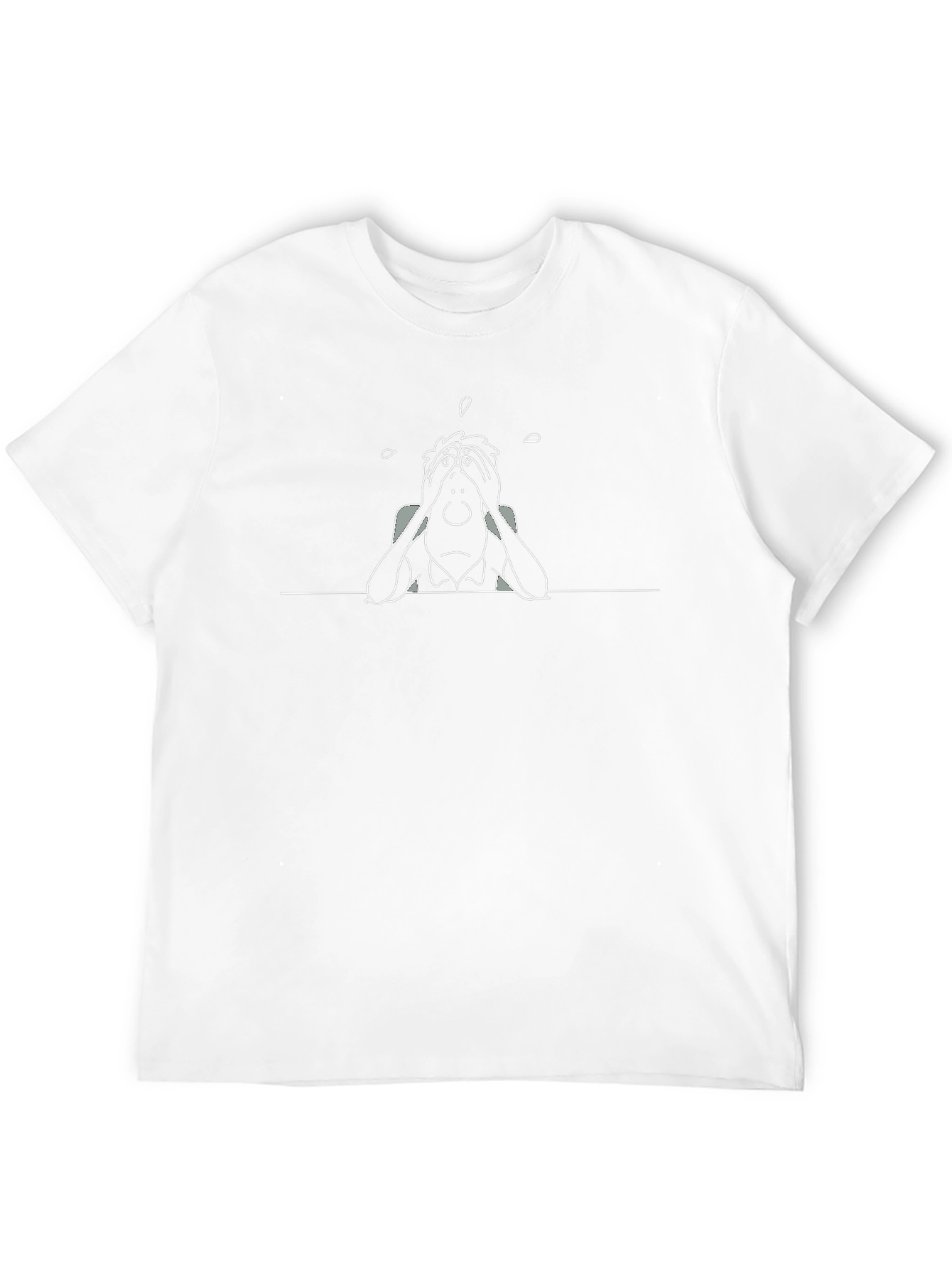 Stressed Cartoon Graphic Tee - Black