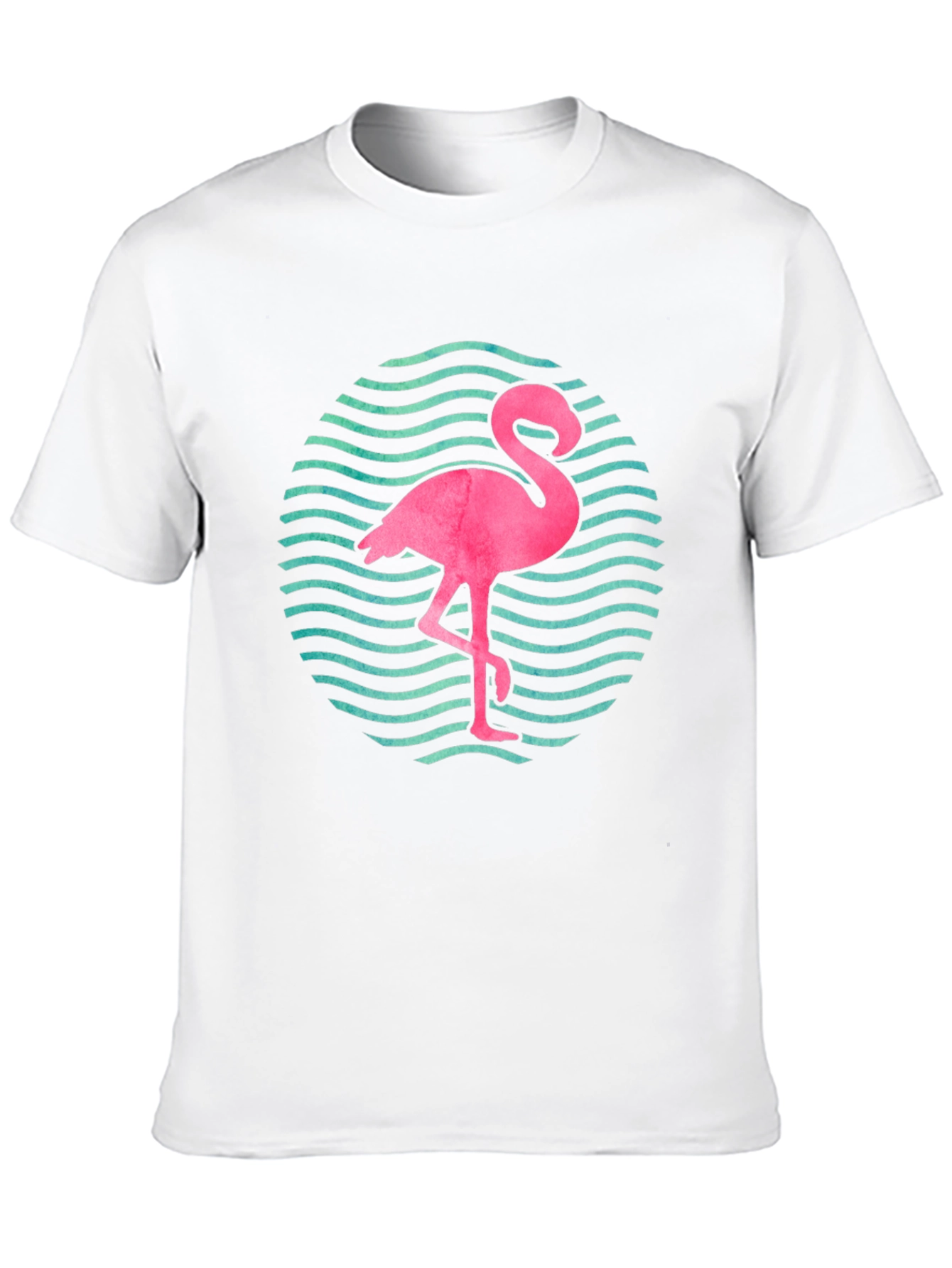 Flamingo Wave Graphic Tee - Black