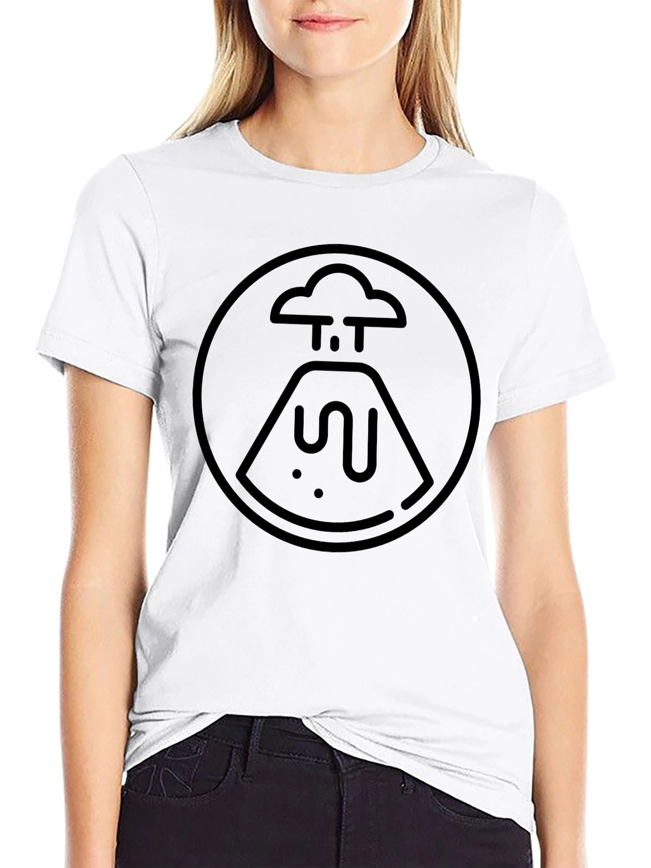 Volcano Graphic Tee - Classic Black Cotton T-Shirt