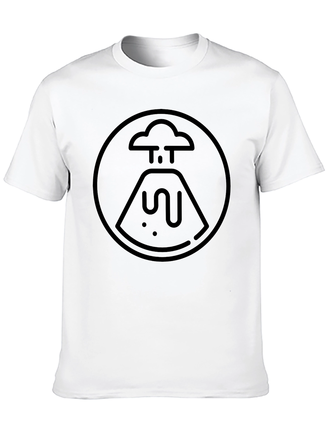 Volcano Graphic Tee - Classic Black Cotton T-Shirt