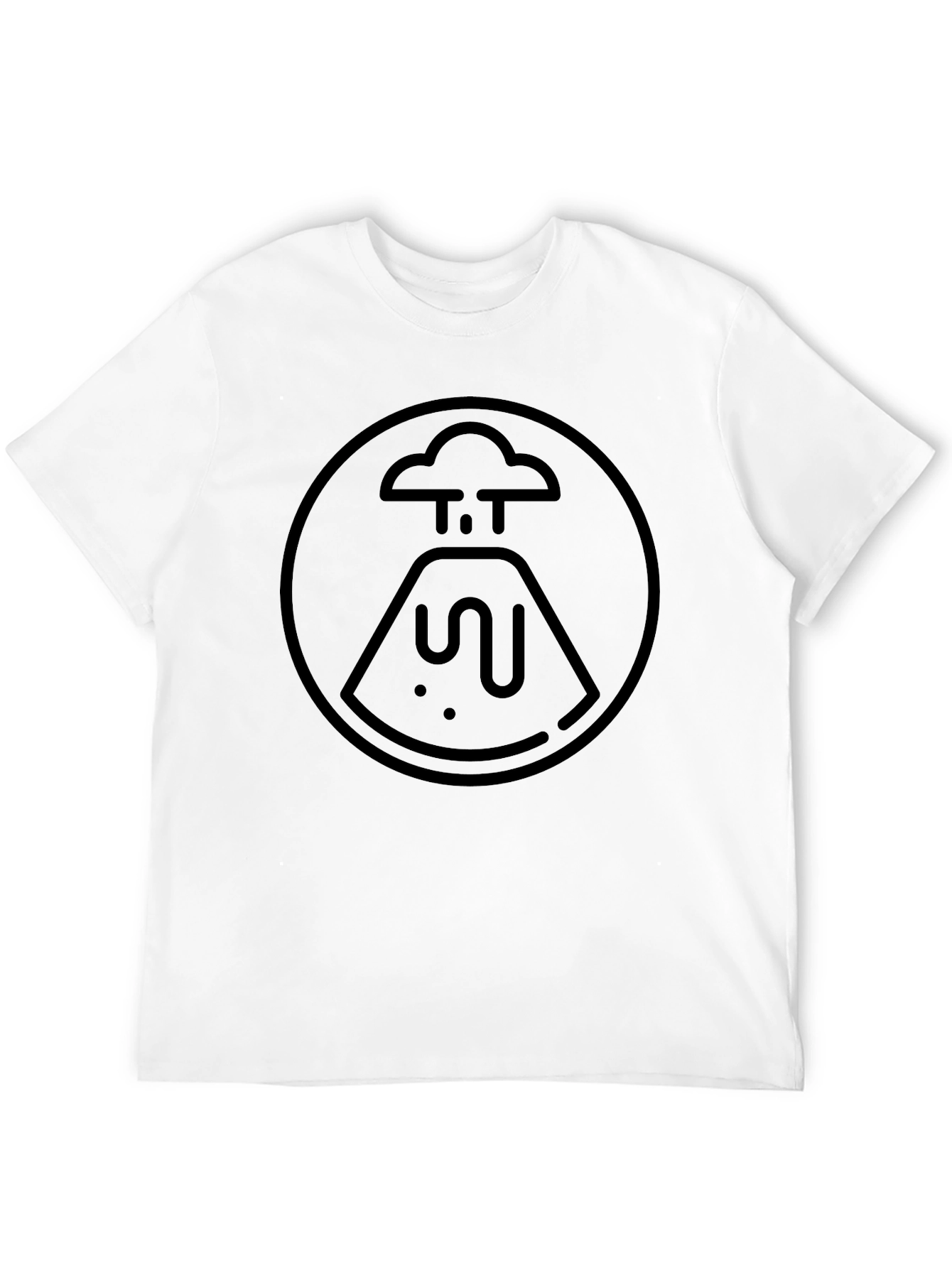 Volcano Graphic Tee - Classic Black Cotton T-Shirt
