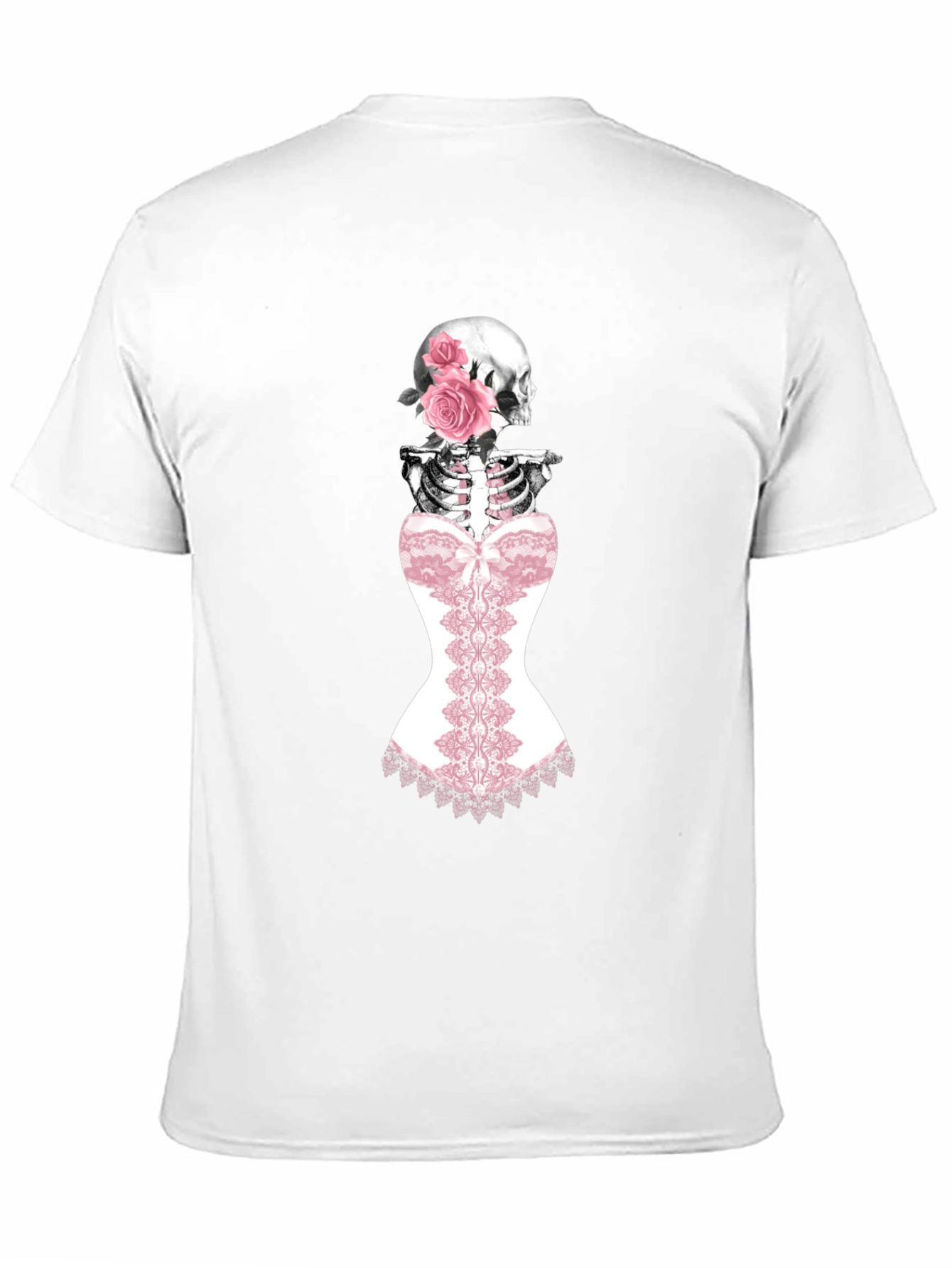 Skeleton Corset Rose Graphic T-Shirt
