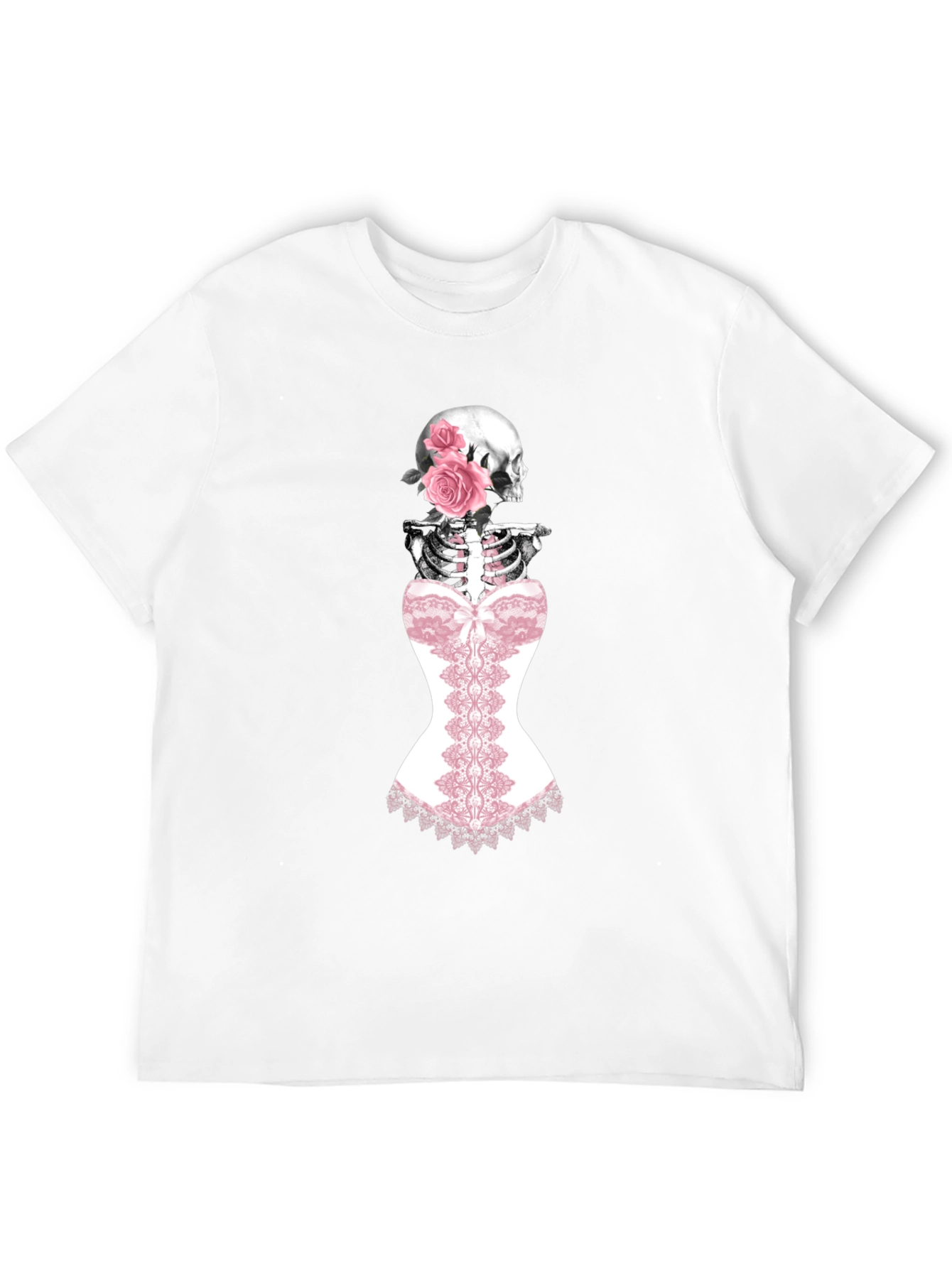 Skeleton Corset Rose Graphic T-Shirt