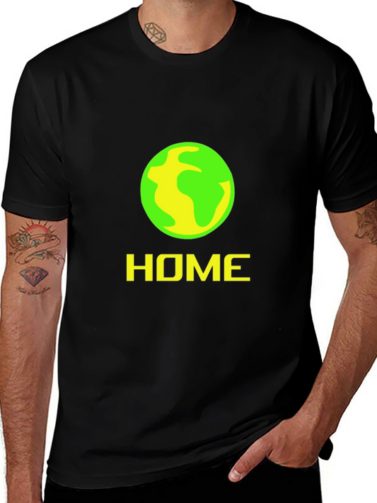 Home Planet Graphic Tee - Black Cotton Comfort