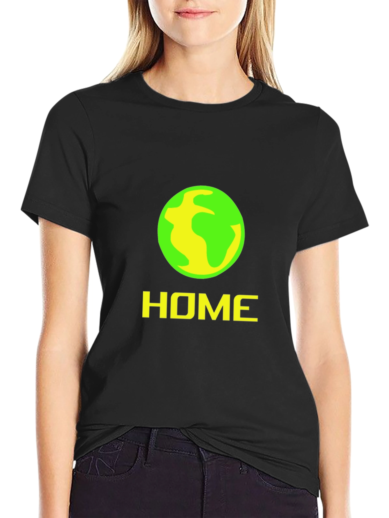 Home Planet Graphic Tee - Black Cotton Comfort