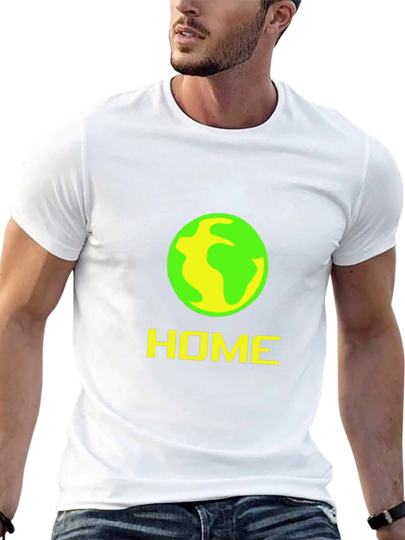 Home Planet Graphic Tee - Black Cotton Comfort