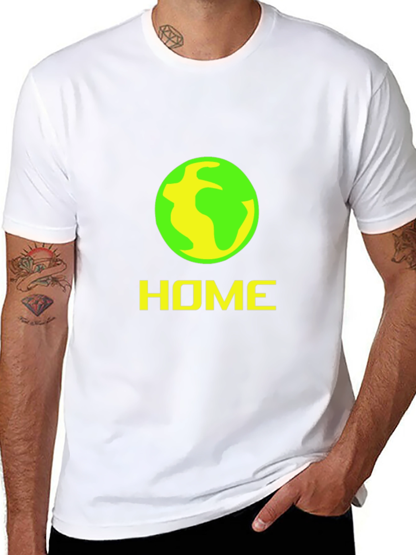 Home Planet Graphic Tee - Black Cotton Comfort