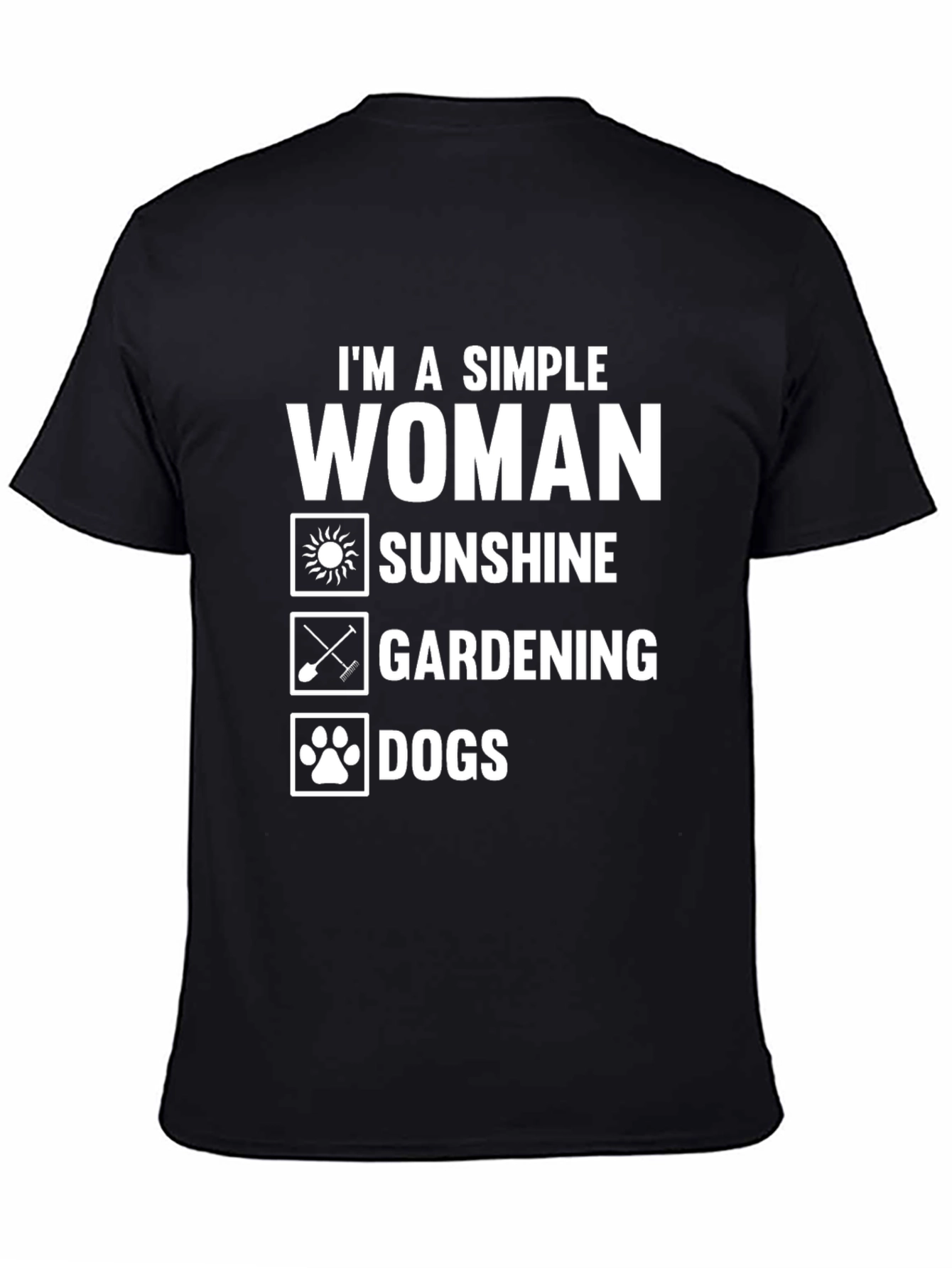 Simple Woman Sunshine Gardening Dogs Graphic T-Shirt