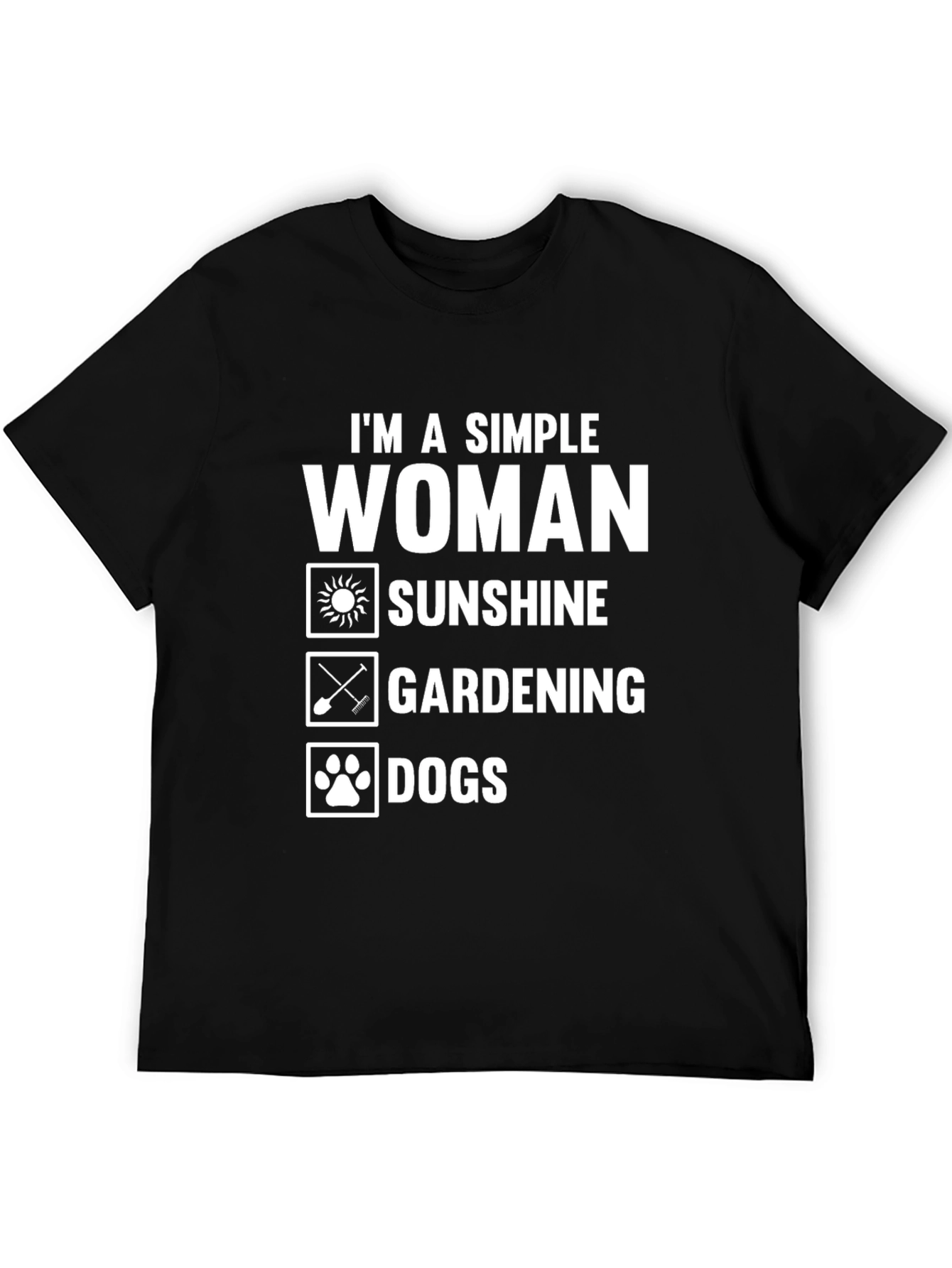 Simple Woman Sunshine Gardening Dogs Graphic T-Shirt