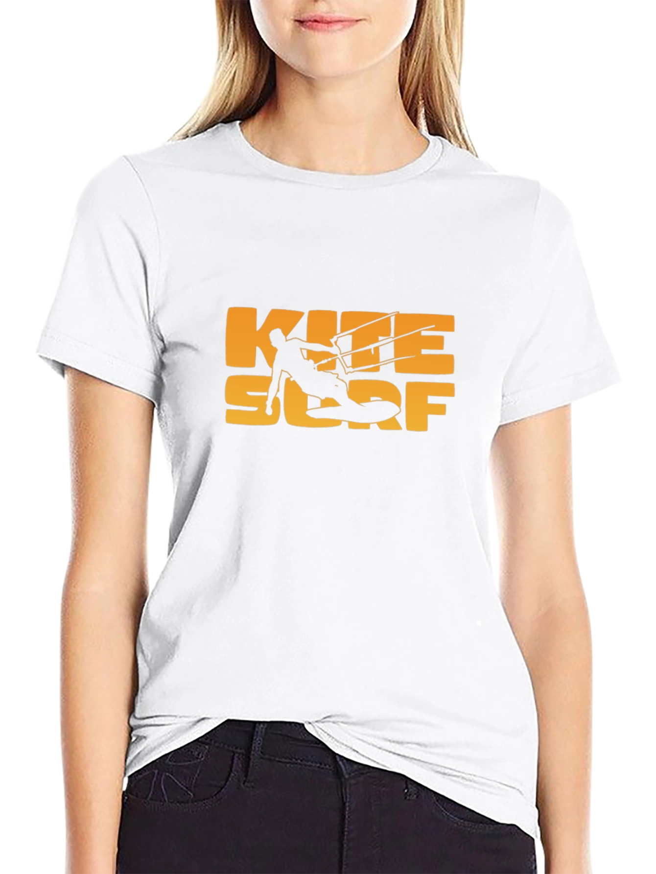 Kite Surf Graphic Tee - Black Cotton T-Shirt