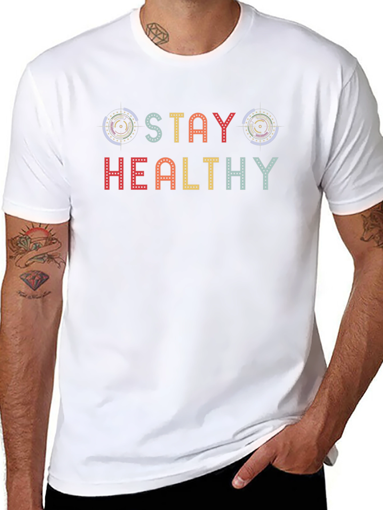 Stay Healthy Graphic Tee - Black Cotton