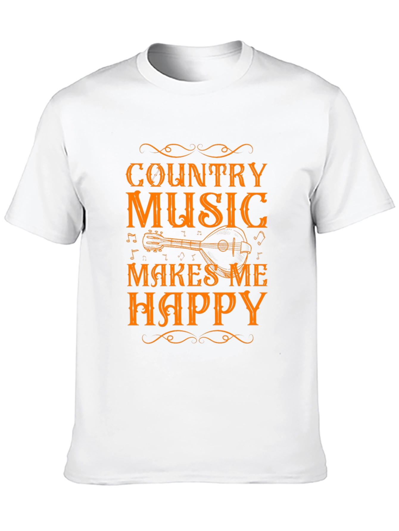 Country Music Makes Me Happy Black T-Shirt