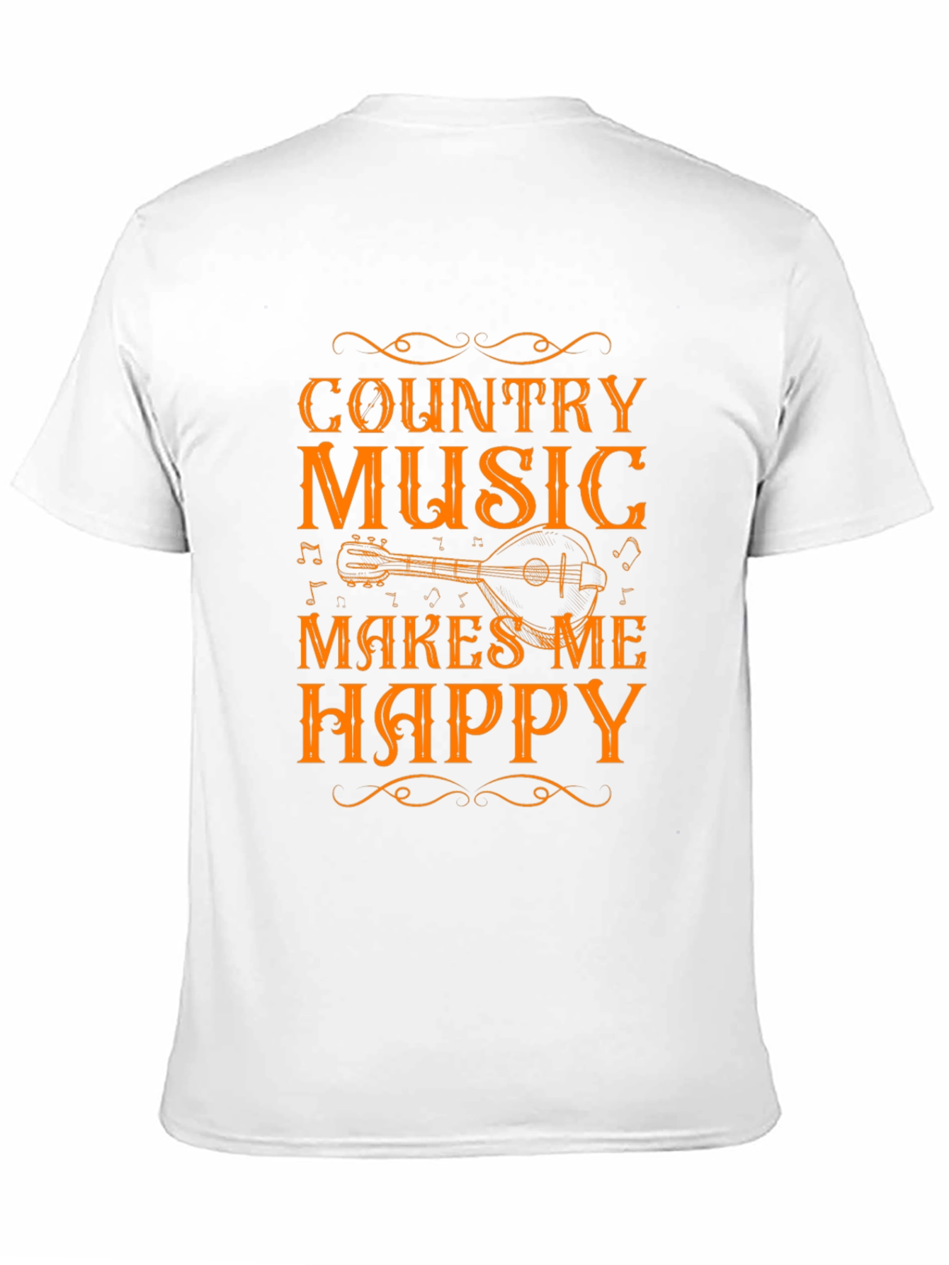 Country Music Makes Me Happy Black T-Shirt