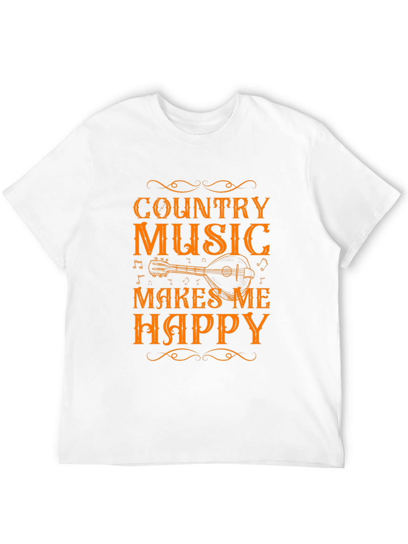 Country Music Makes Me Happy Black T-Shirt