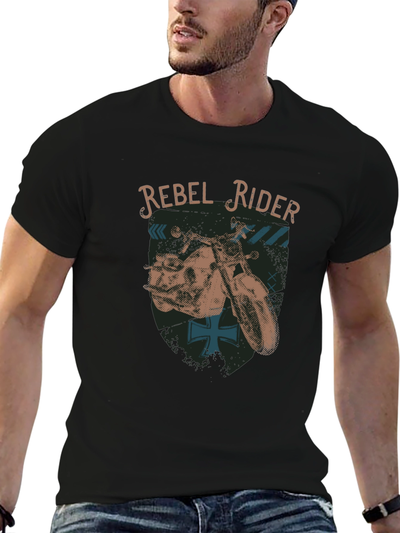 Rebel Rider Graphic T-Shirt - Black Cotton Tee