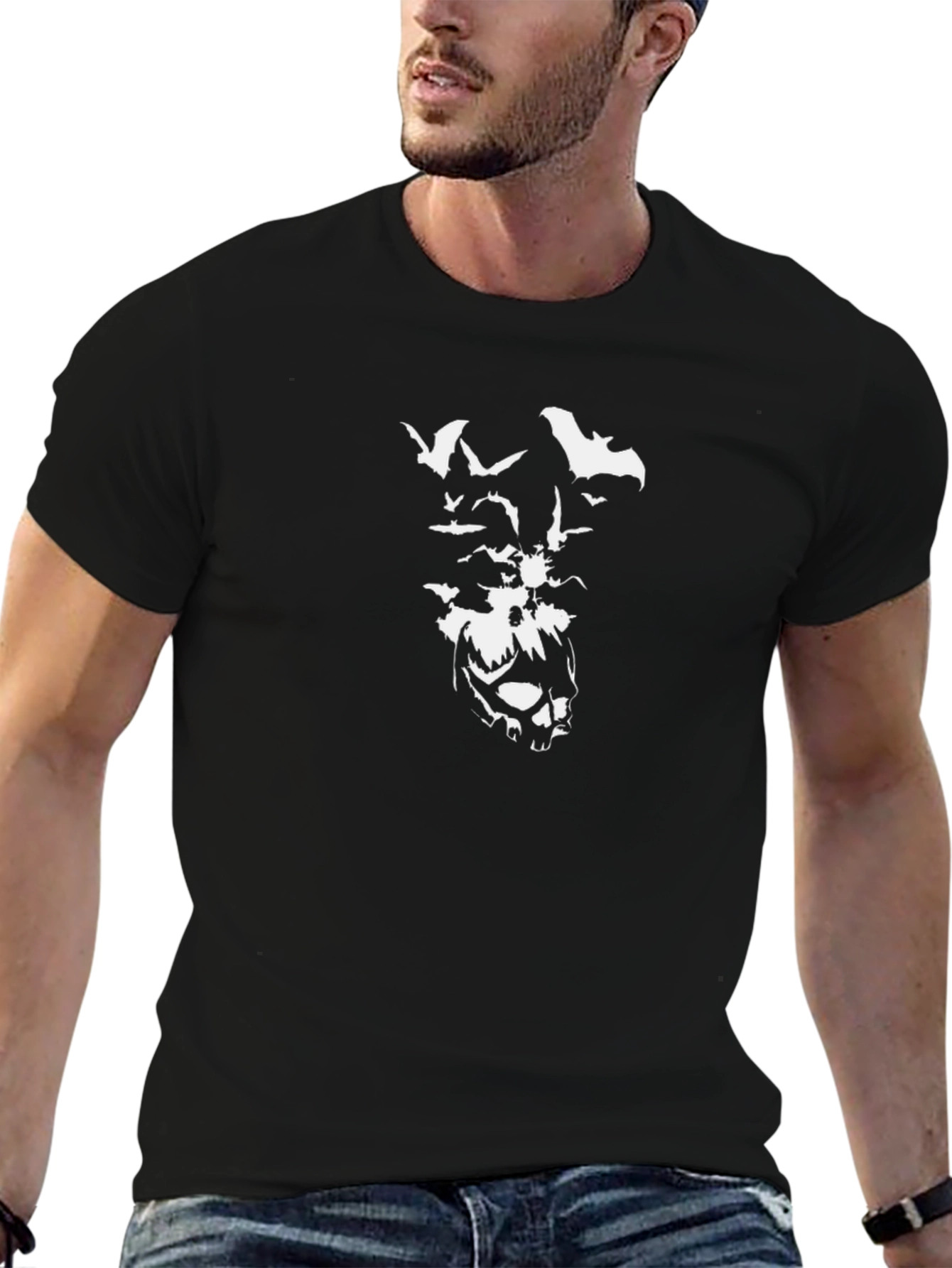 Skull & Bats Graphic Black T-Shirt - Mens