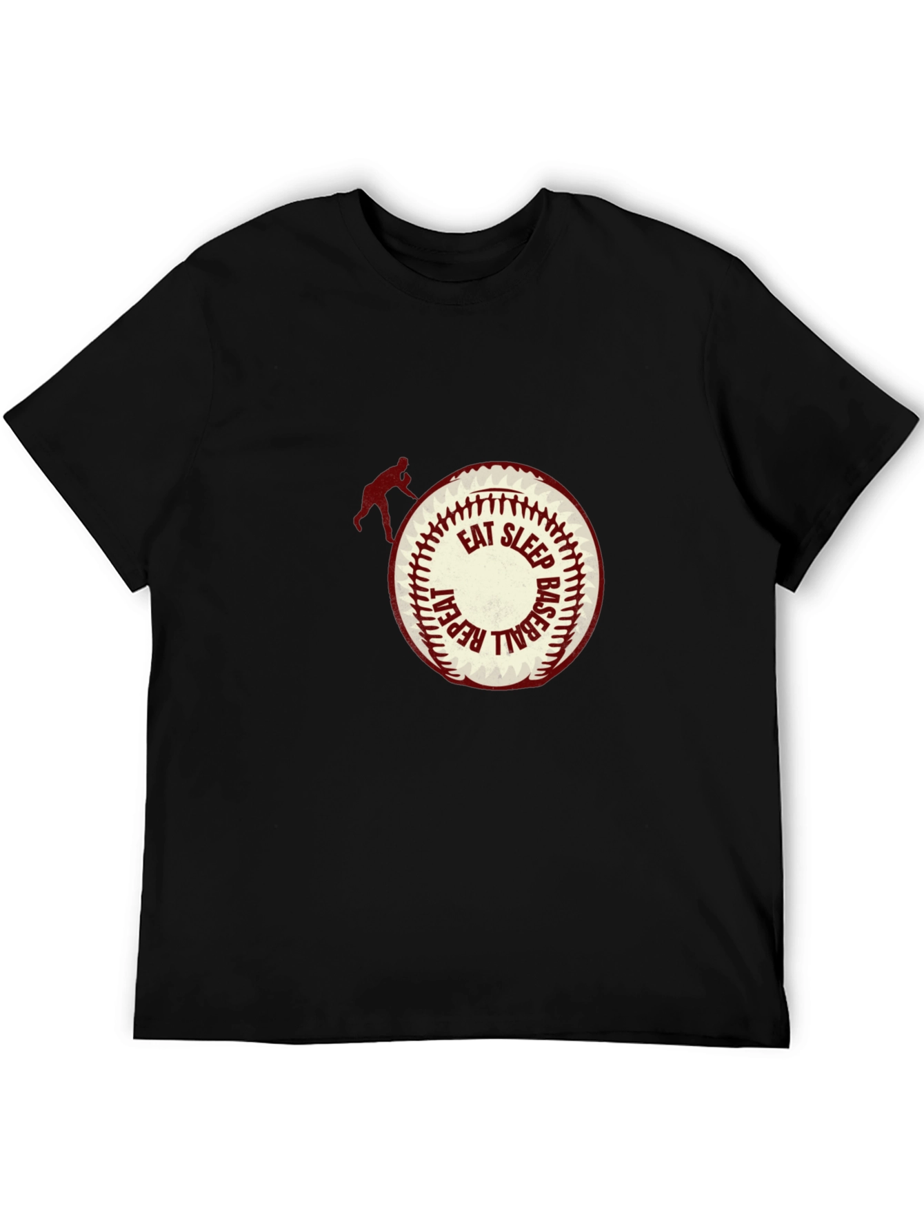 Eat Sleep Baseball Repeat Black T-Shirt