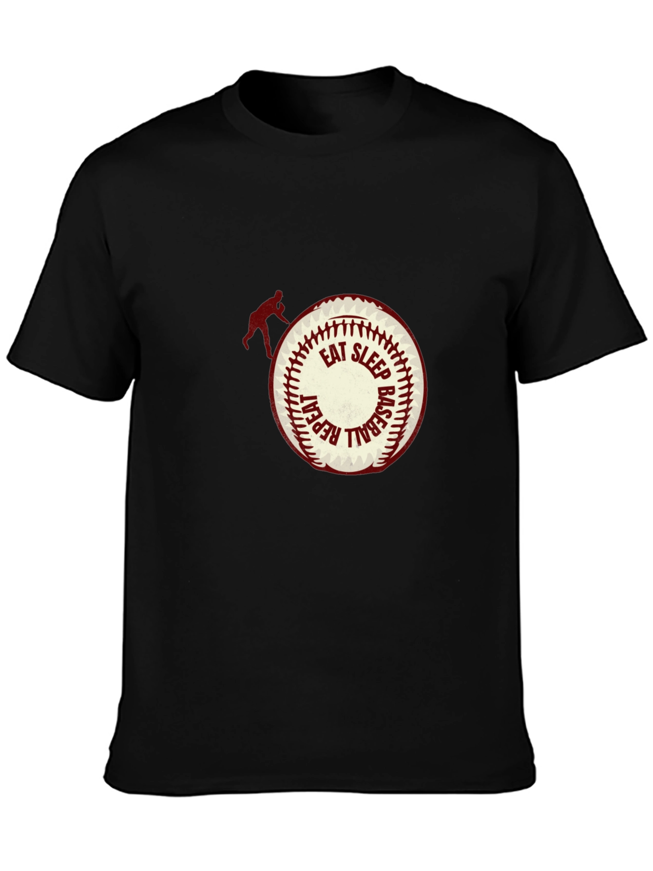 Eat Sleep Baseball Repeat Black T-Shirt