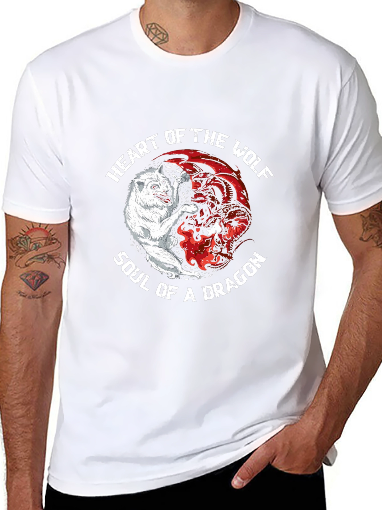 Heart of the Wolf Soul of a Dragon T-Shirt